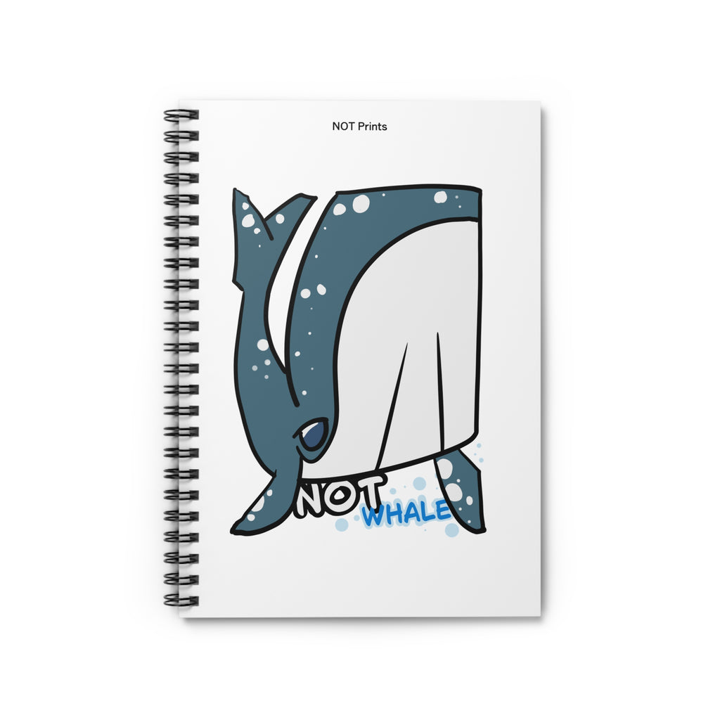 Carnet à spirale « Pas une baleine » — Joli carnet de baleine de dessin animé, carnet ligné pour étudiants et amoureux de l'océan