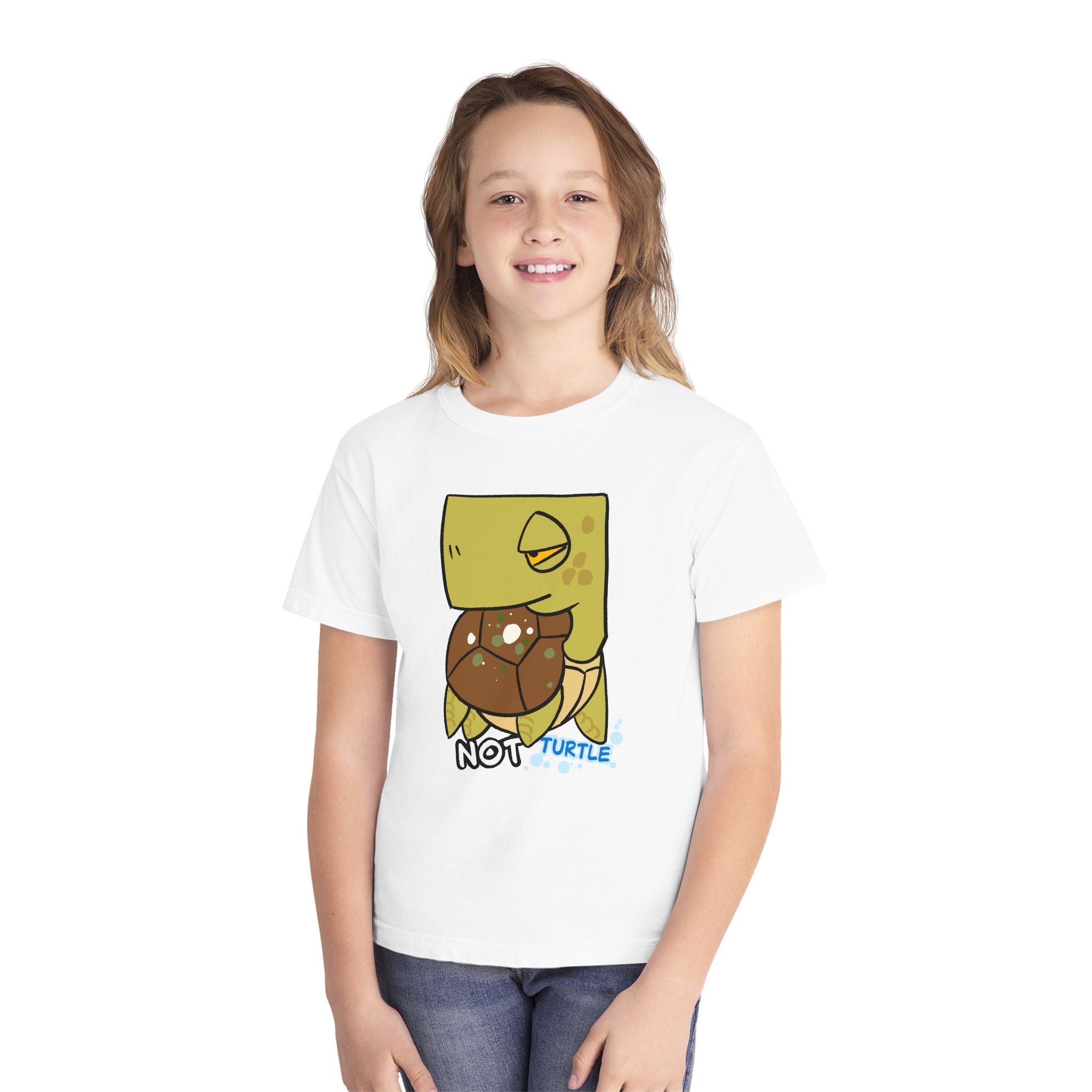 Turtle Youth Tee — Cute "Not Turtle" Cartoon Turtle Kid Shirt