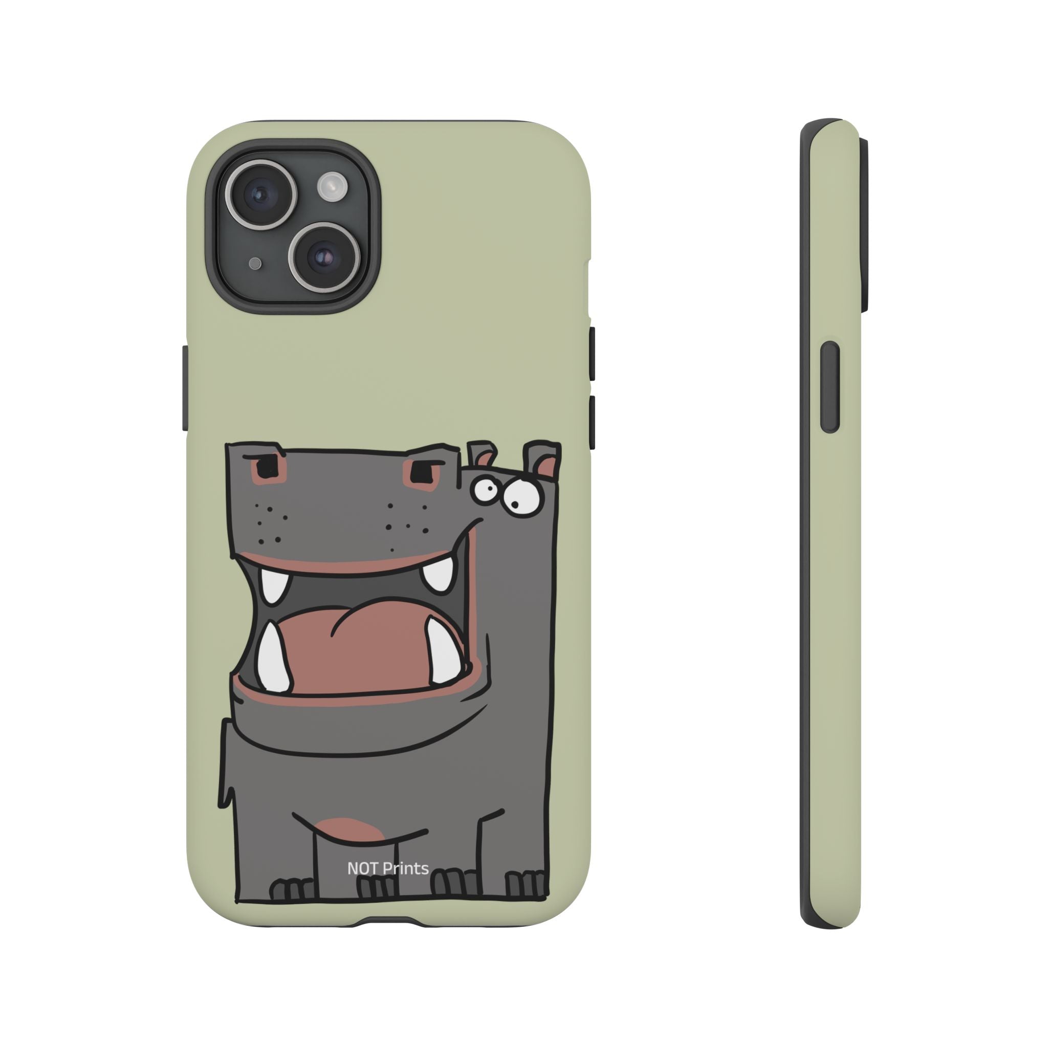 Hippo Cartoon Phone Case — Cute Happy Hippo Protective iPhone Cover