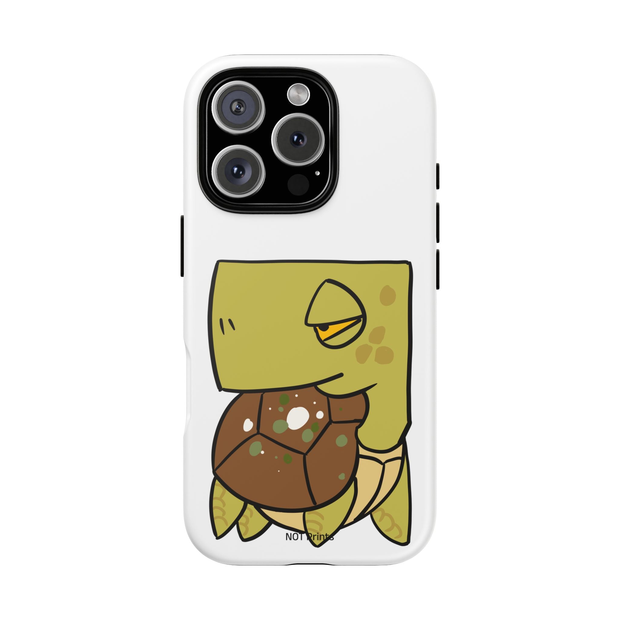 Turtle Tough Phone Case — Cute Grumpy Turtle Protective Cover