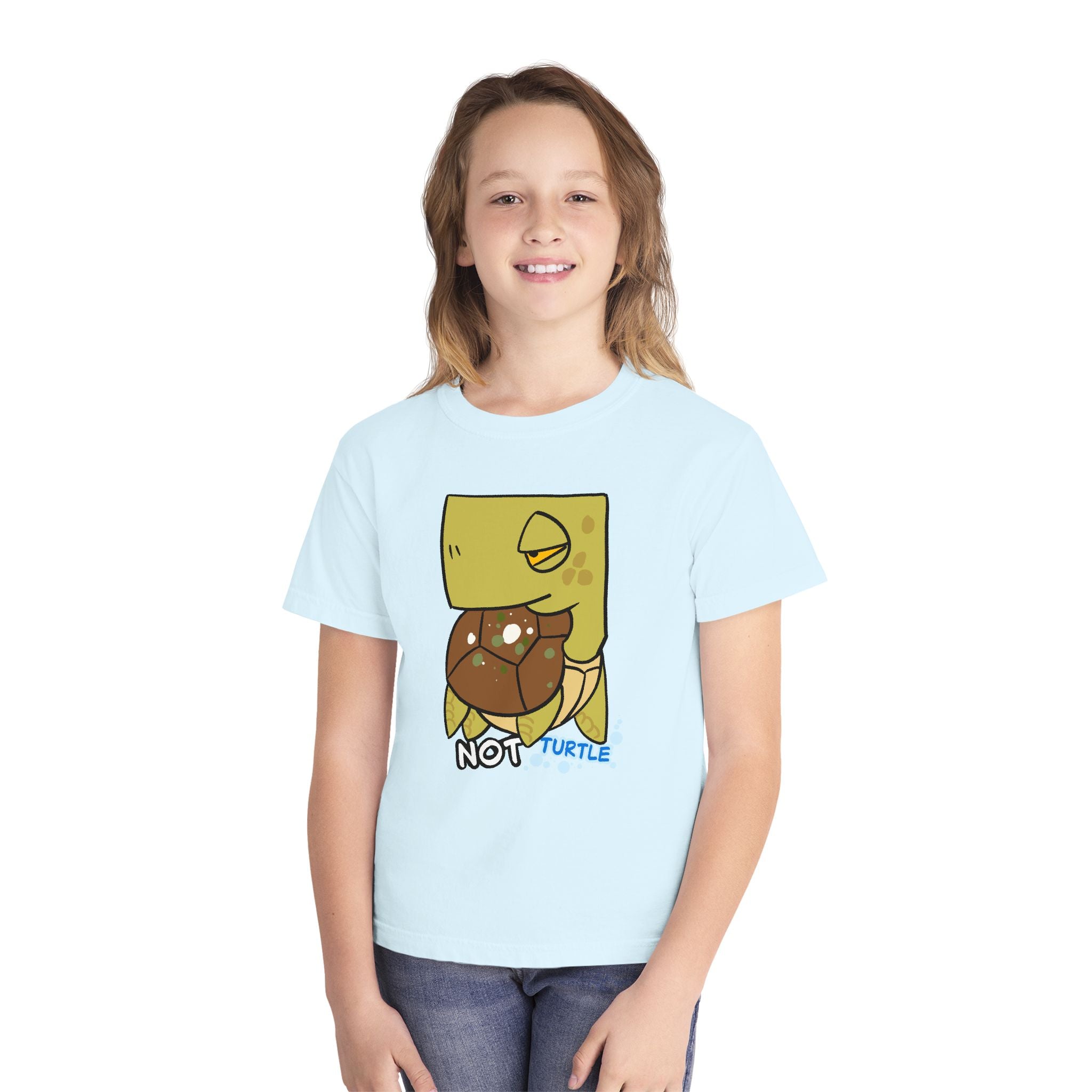 Turtle Youth Tee — Cute "Not Turtle" Cartoon Turtle Kid Shirt