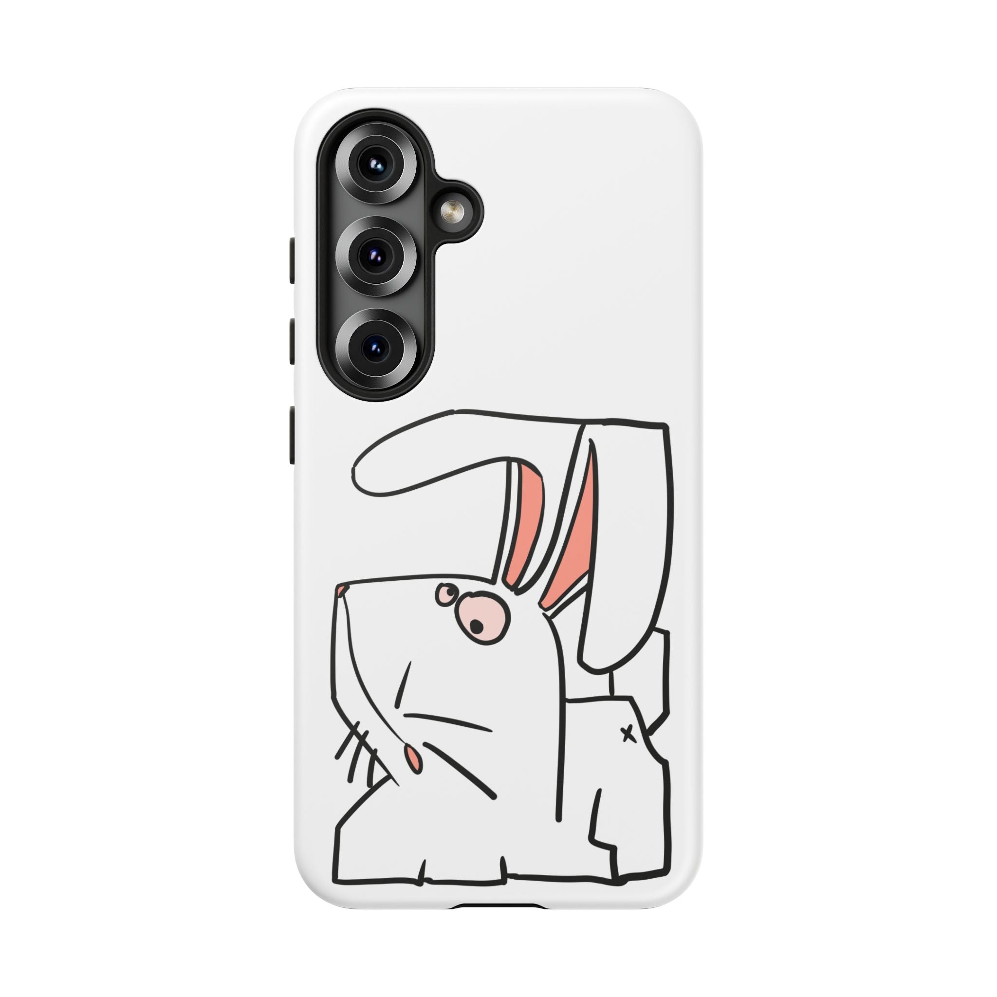 Coque de téléphone résistante Bunny Sketch — Housse d'iPhone Mignonne Lapin Minimaliste