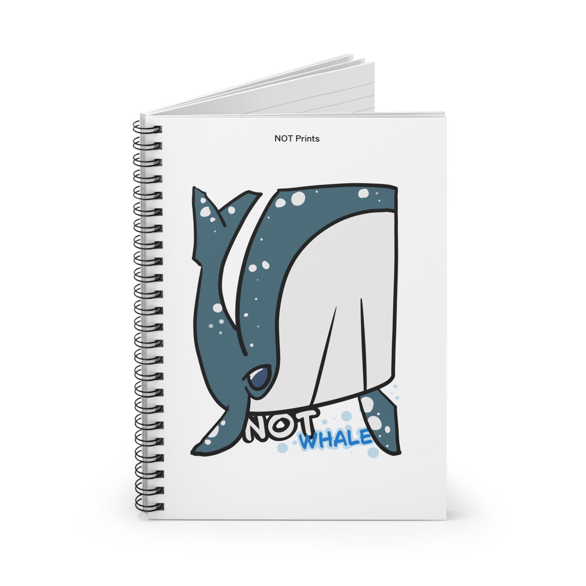 Not Whale Spiral Notebook — Cute Cartoon Whale Journal, Ruled Lined Notebook for Students & Ocean Lovers