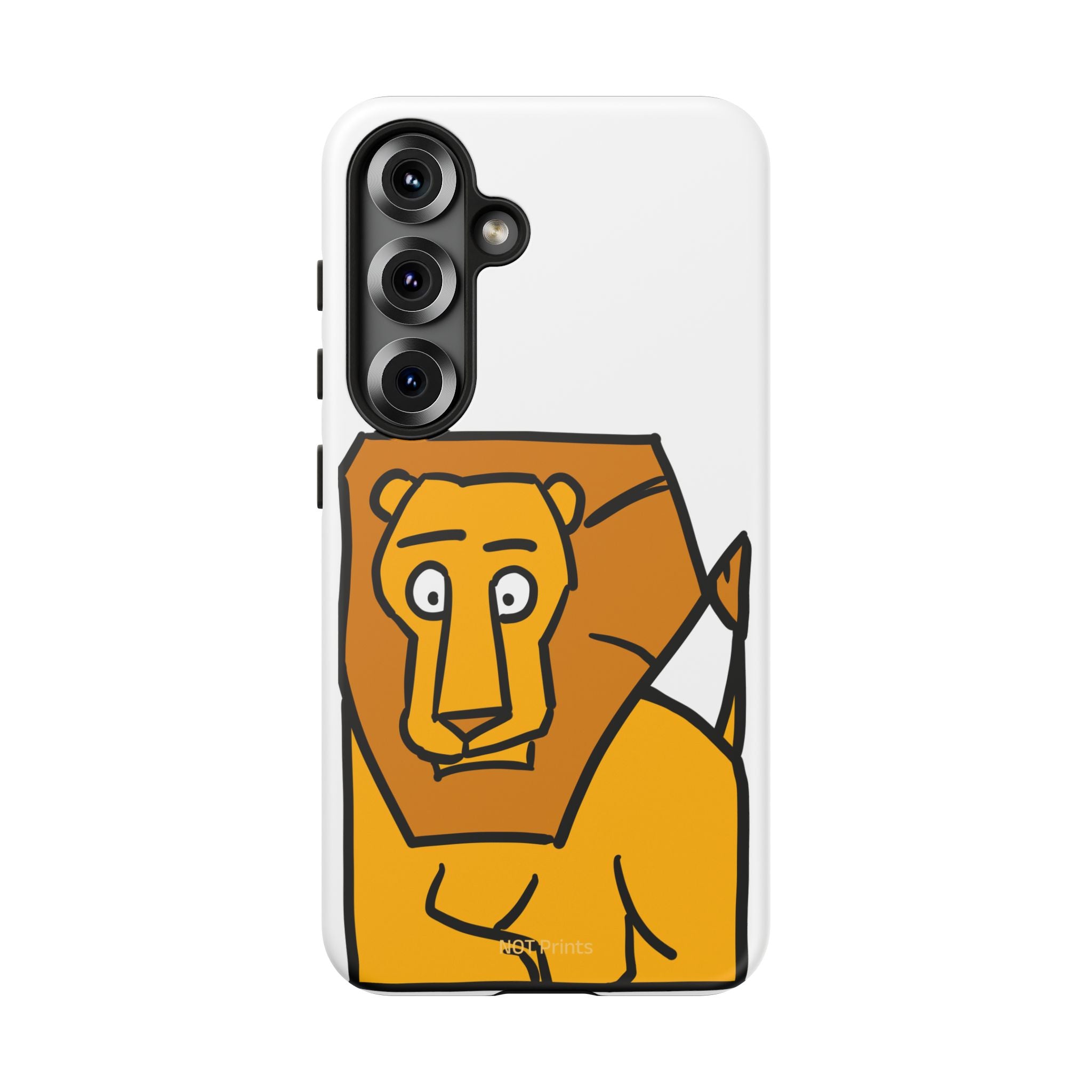 Lion Illustration Phone Case — Cute Bold Cartoon Lion Protective Cover