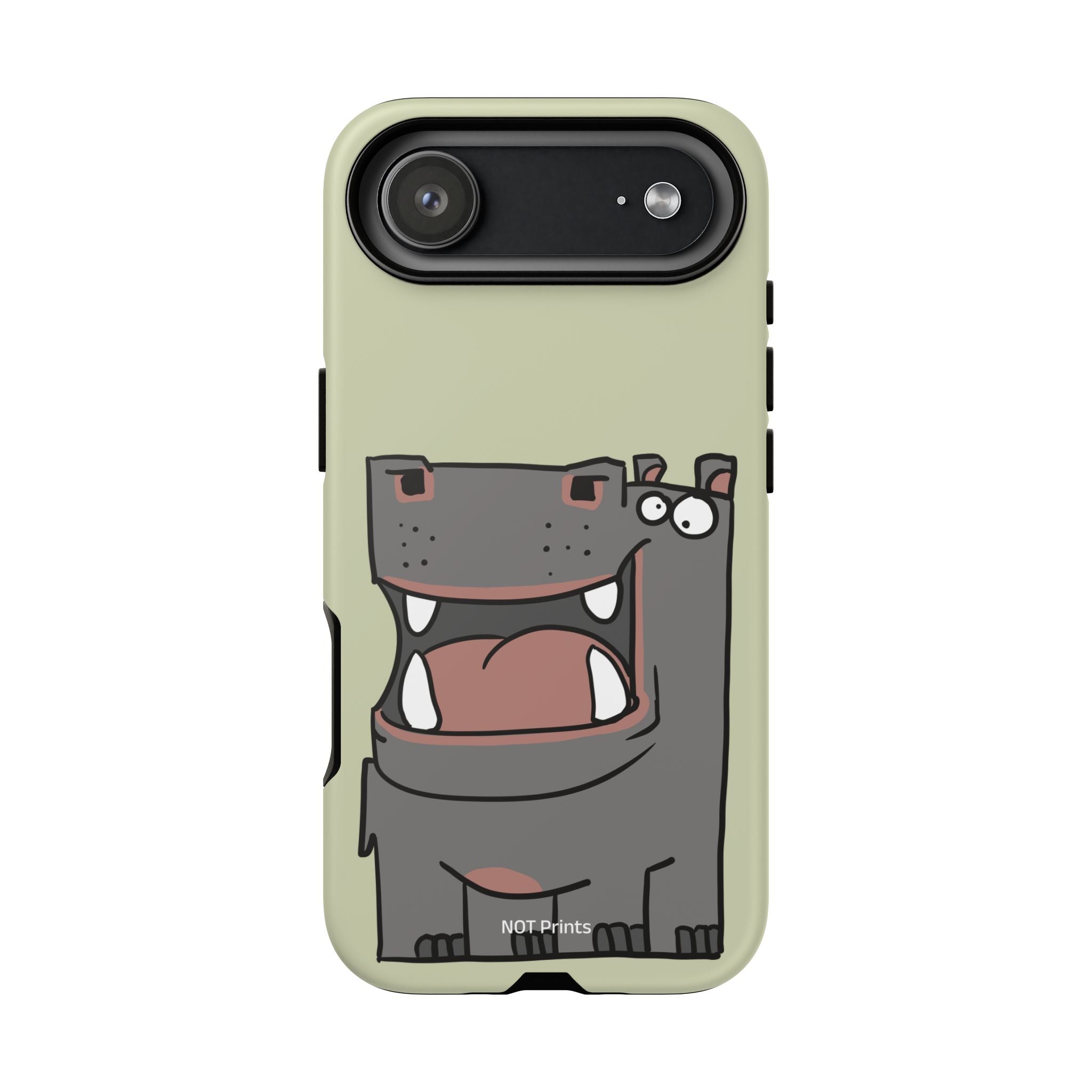 Hippo Cartoon Phone Case — Cute Happy Hippo Protective iPhone Cover