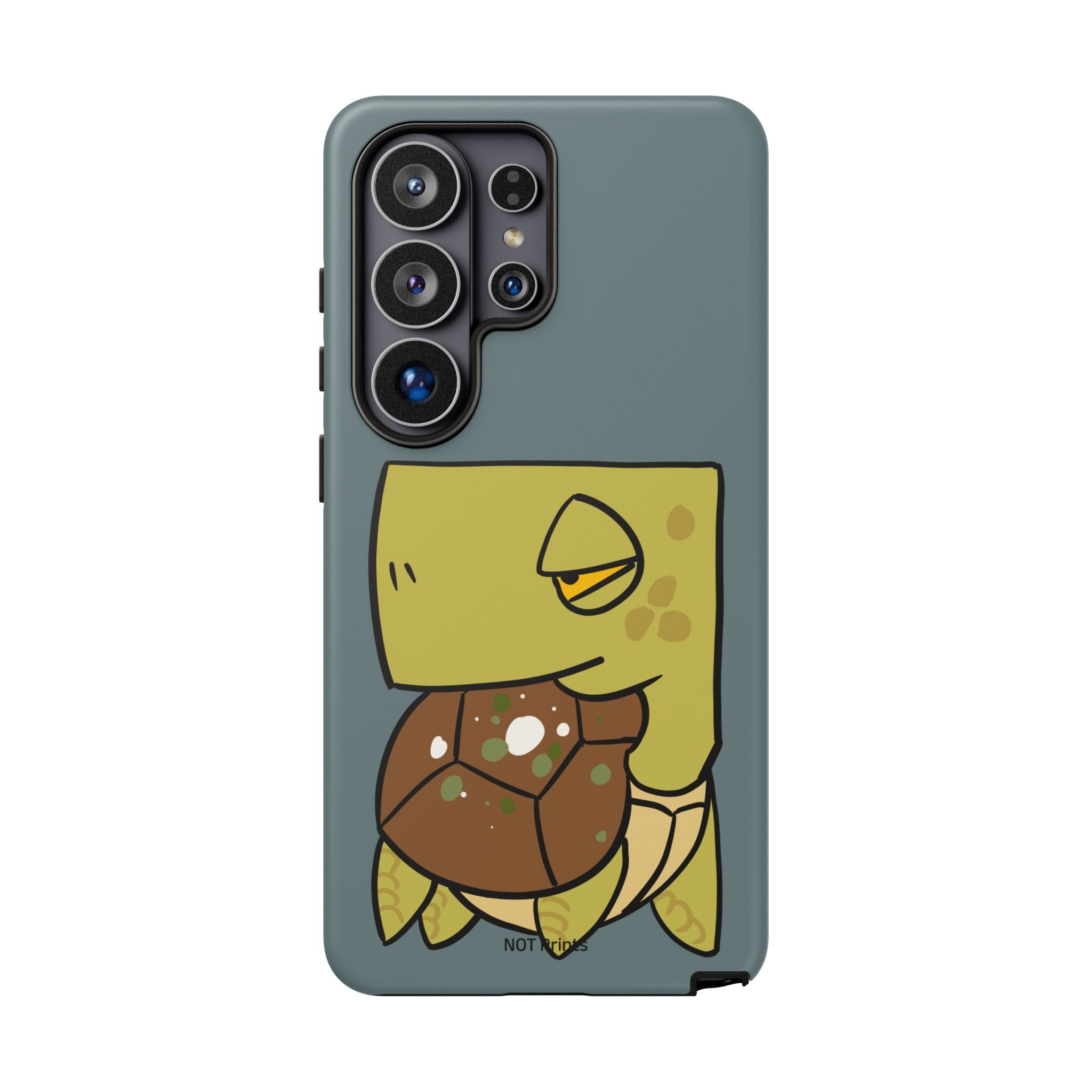 Turtle Tough Phone Case — Cute Grumpy Turtle Protective Cover