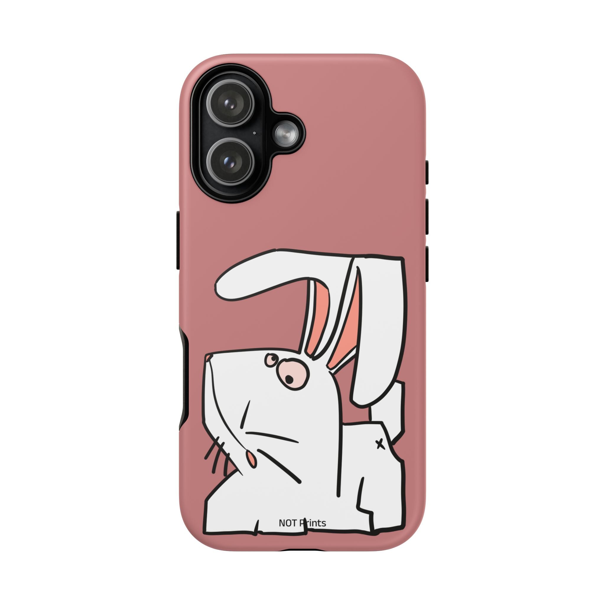 Coque de téléphone résistante Bunny Sketch — Coque iPhone Lapin Minimaliste Mignonne