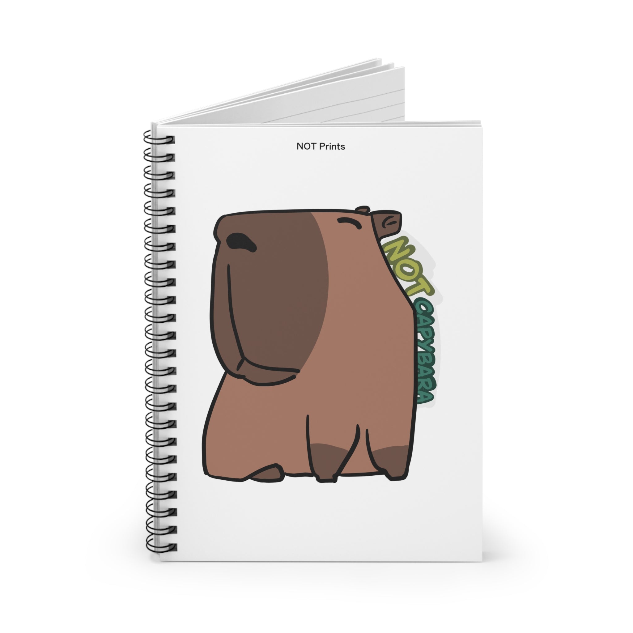 Carnet à spirale mignon Capybara — Journal de dessins animés "PAS Capybara" (à lignes)