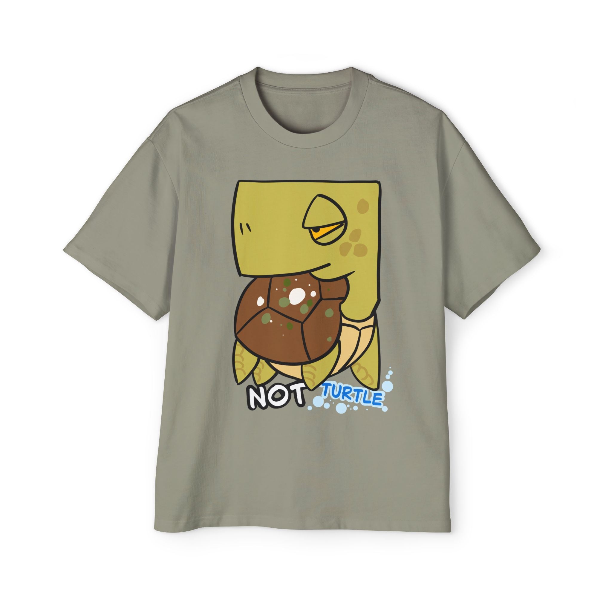 Turtle Graphic Tee — Cute "NOT TURTLE" Illustration Men’s Oversized Shirt