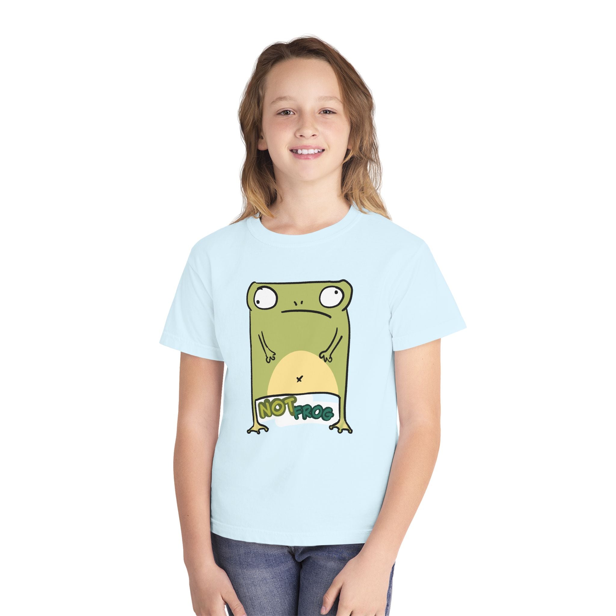 Frog Youth Tee — Cute "No Frog" Cartoon Frog Graphic Shirt