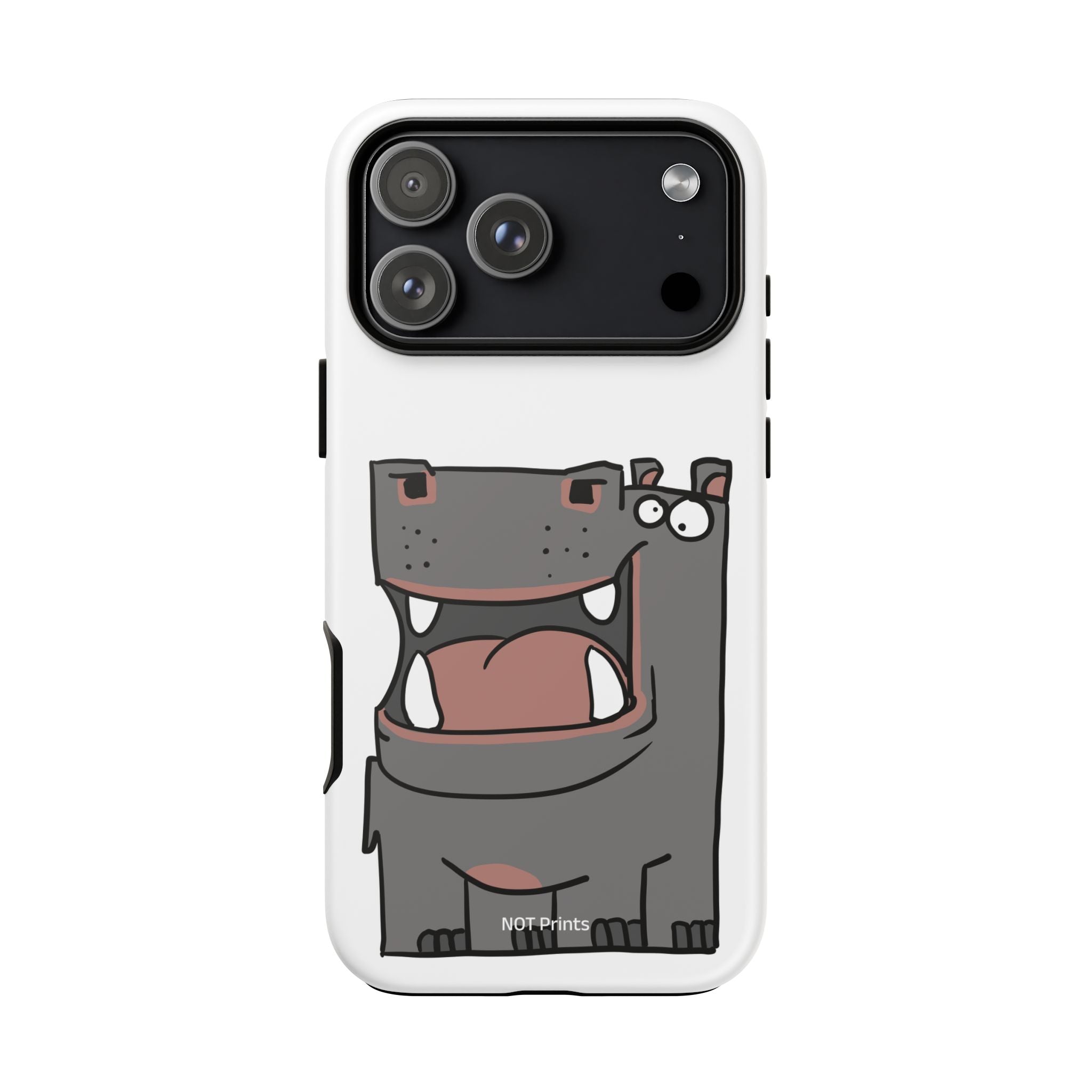 Hippo Cartoon Phone Case — Cute Happy Hippo Protective iPhone Cover