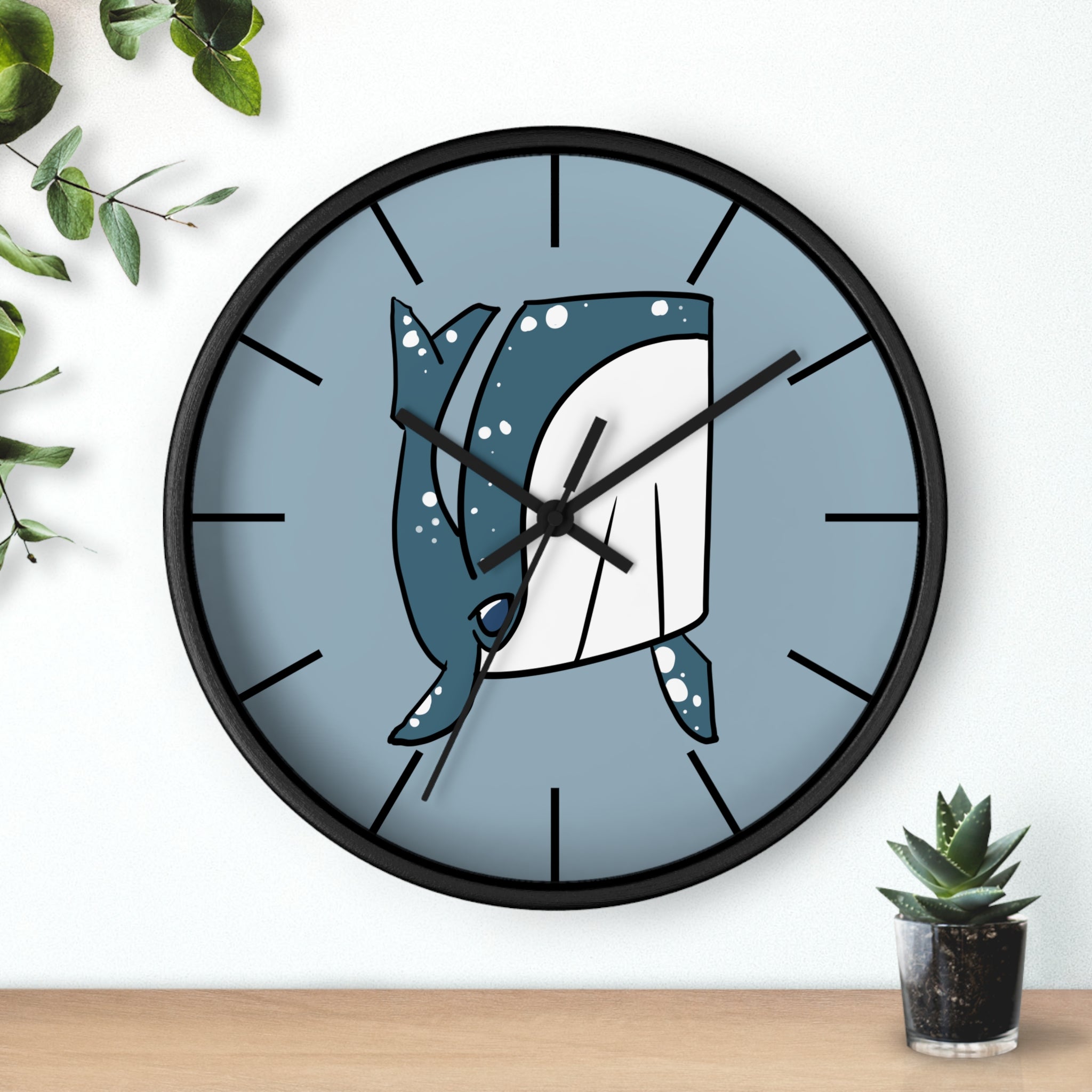 Whale Shark Wall Clock — Cute Nautical Ocean Decor, Marine Life Gift