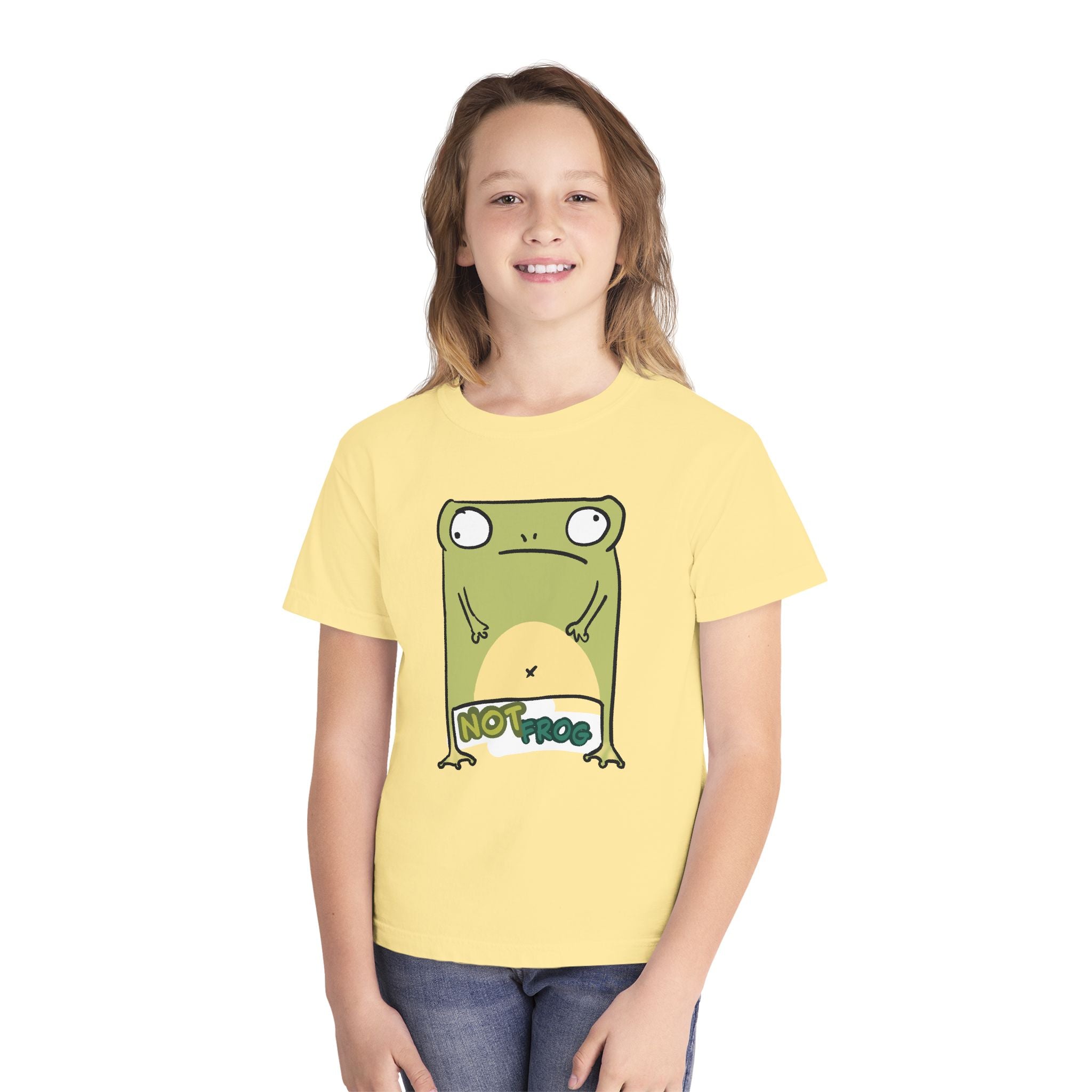 Frog Youth Tee — Cute "No Frog" Cartoon Frog Graphic Shirt