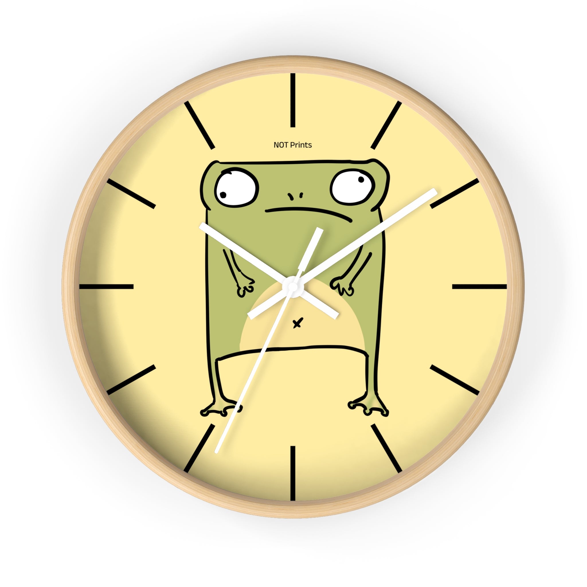 Frog Stare Wall Clock — Quirky Cartoon Frog Clock for Kids' Rooms & Funky Home Decor