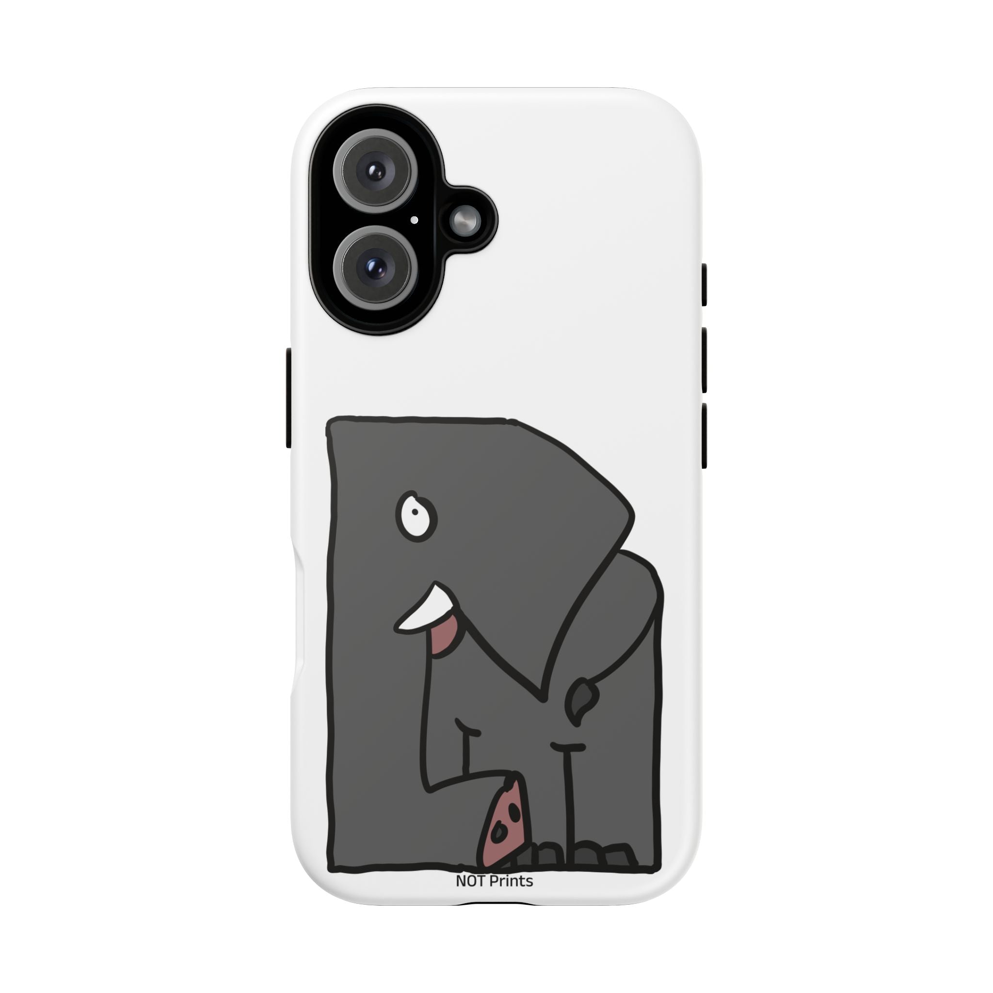 Coque de Téléphone Mignonne Éléphant Dessin Animé — Coque de Protection iPhone Amusante et Robuste