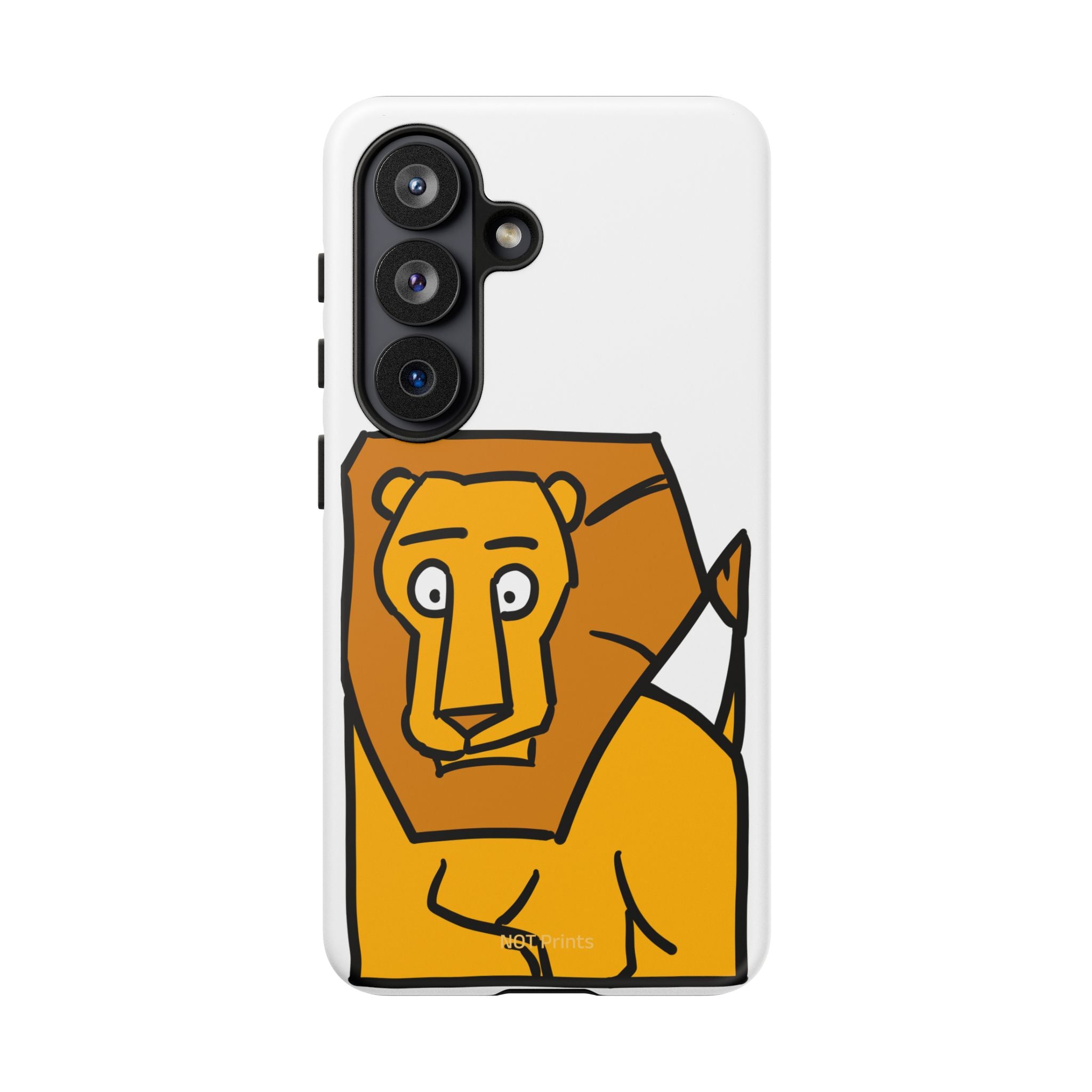 Lion Illustration Phone Case — Cute Bold Cartoon Lion Protective Cover