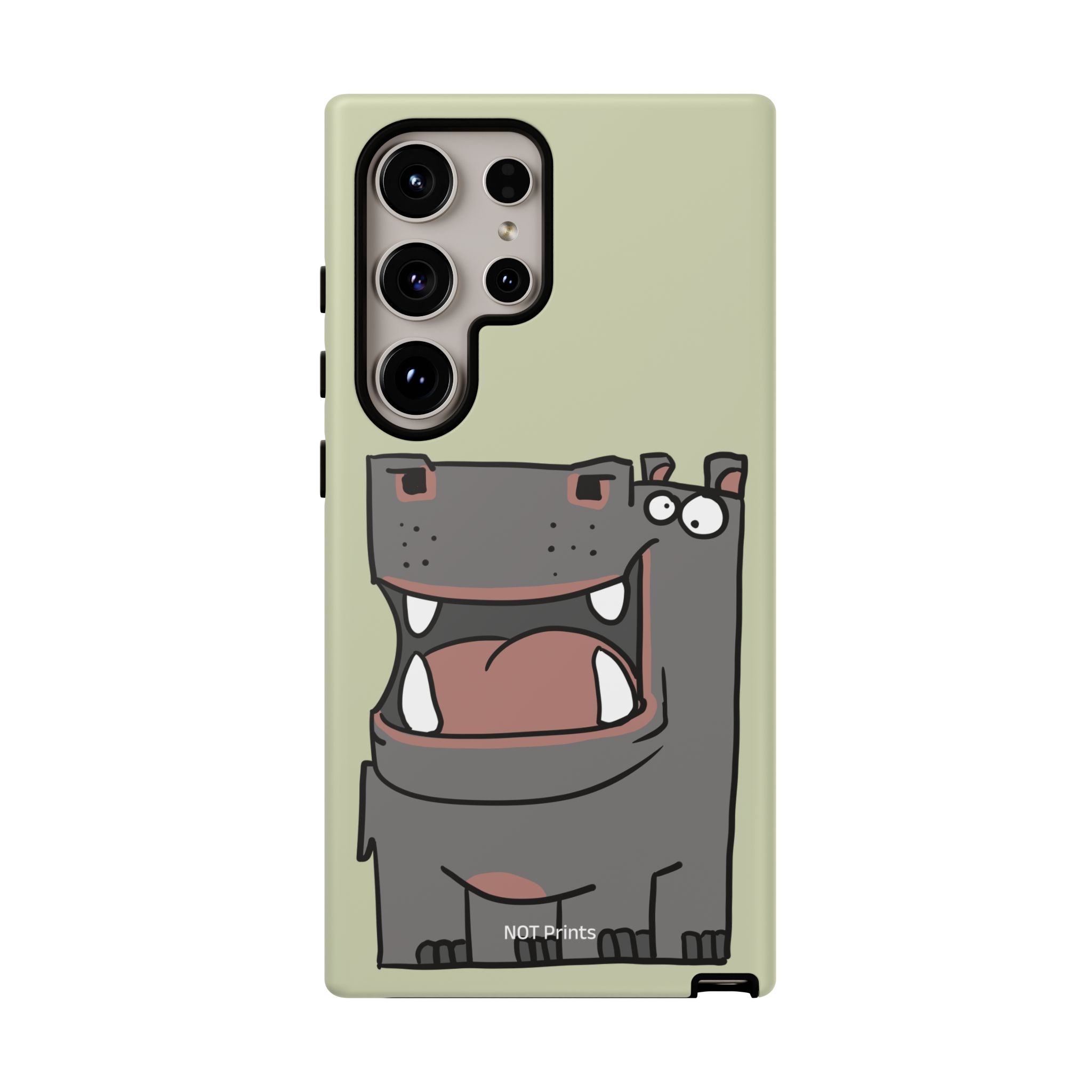 Hippo Cartoon Phone Case — Cute Happy Hippo Protective iPhone Cover