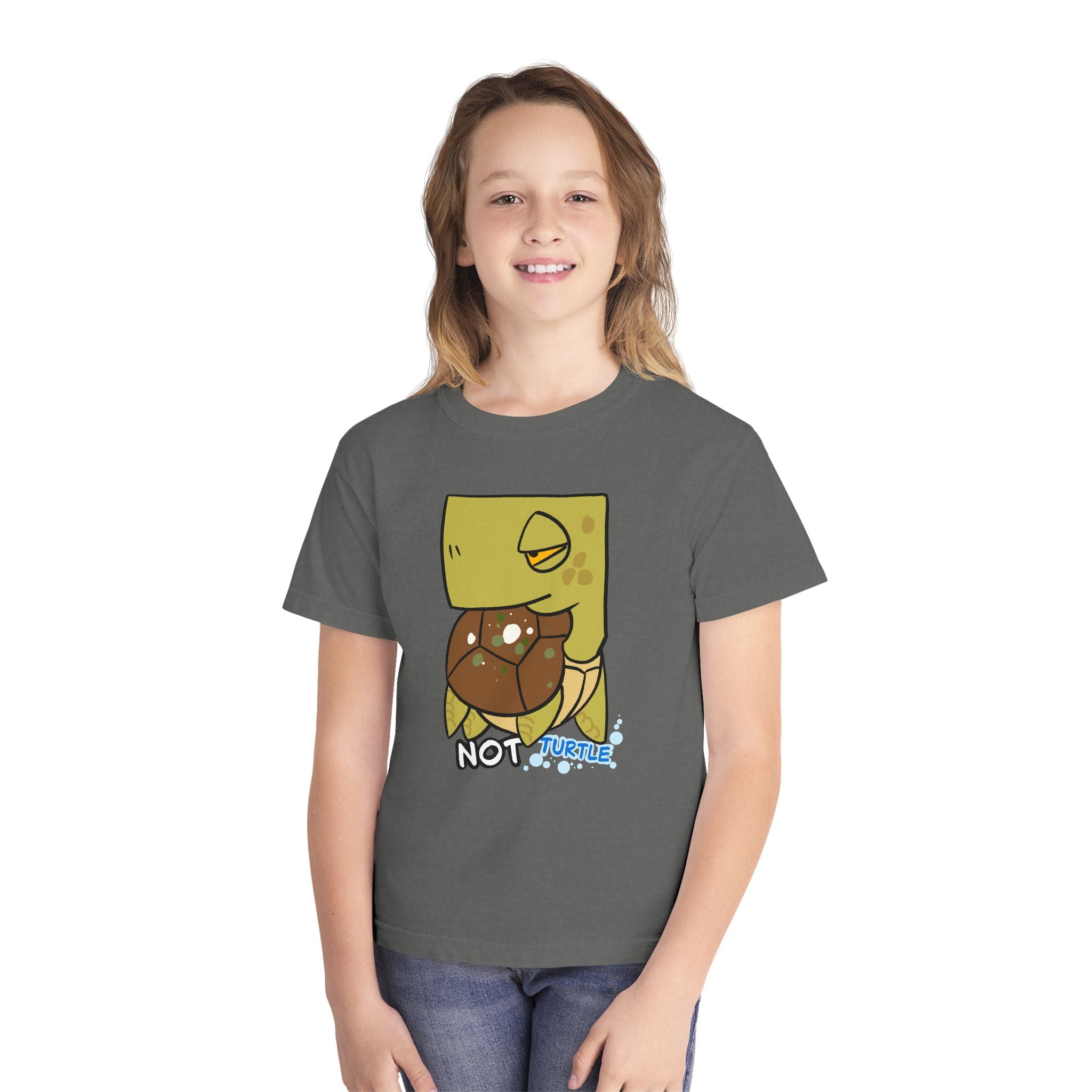 Turtle Youth Tee — Cute "Not Turtle" Cartoon Turtle Kid Shirt