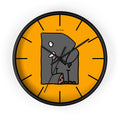 Elephant Cartoon Wall Clock — Cute Orange Nursery Clock with Playful Elephant Design