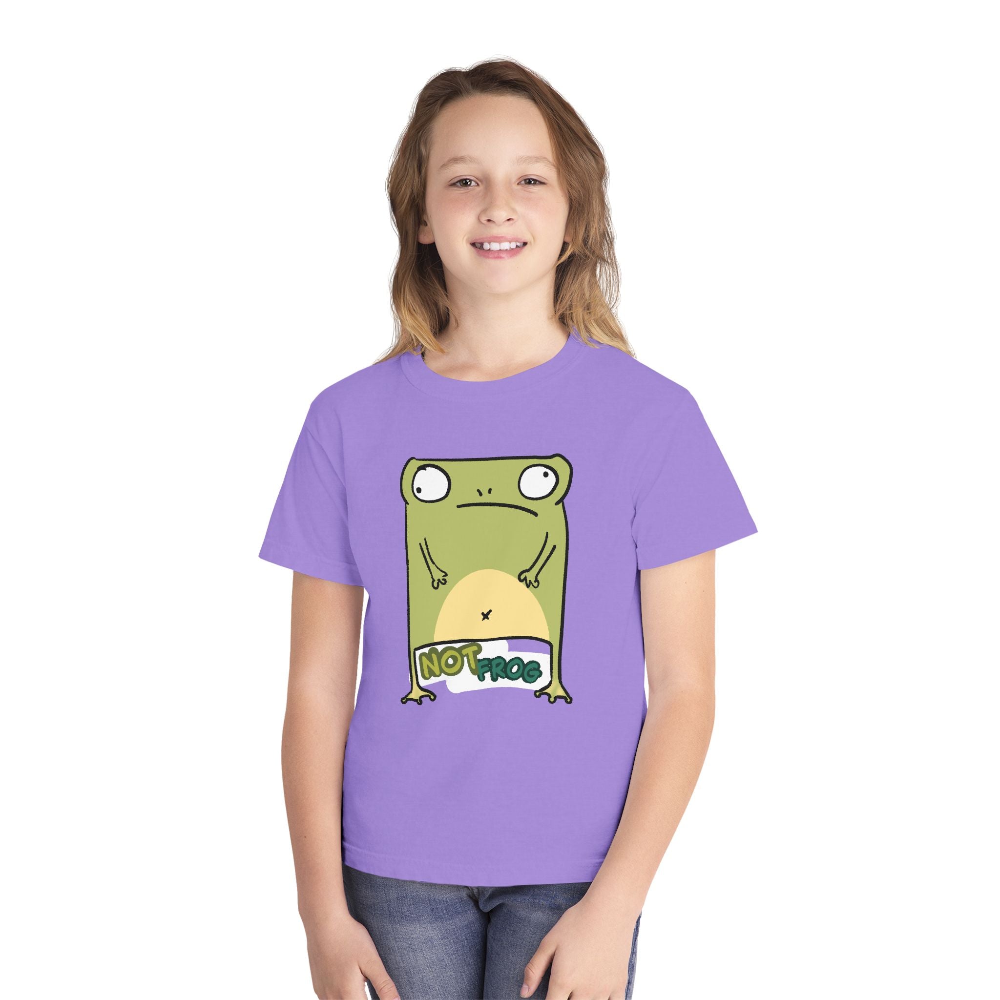 Frog Youth Tee — Cute "No Frog" Cartoon Frog Graphic Shirt