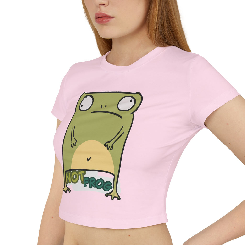 Frog Women's Baby Tee — Cute "Not Frog" Graphic Crop T‑Shirt