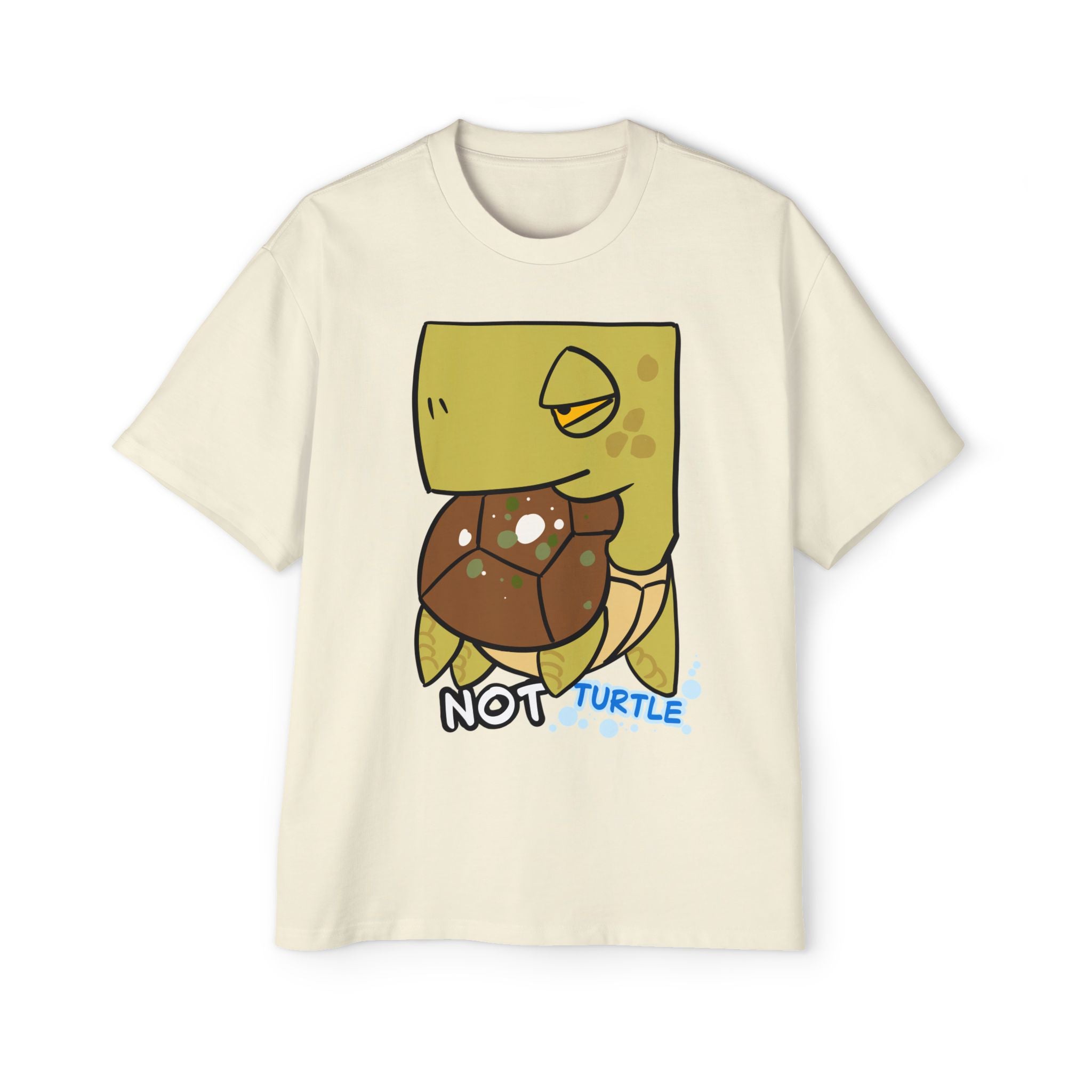 Turtle Graphic Tee — Cute "NOT TURTLE" Illustration Men’s Oversized Shirt