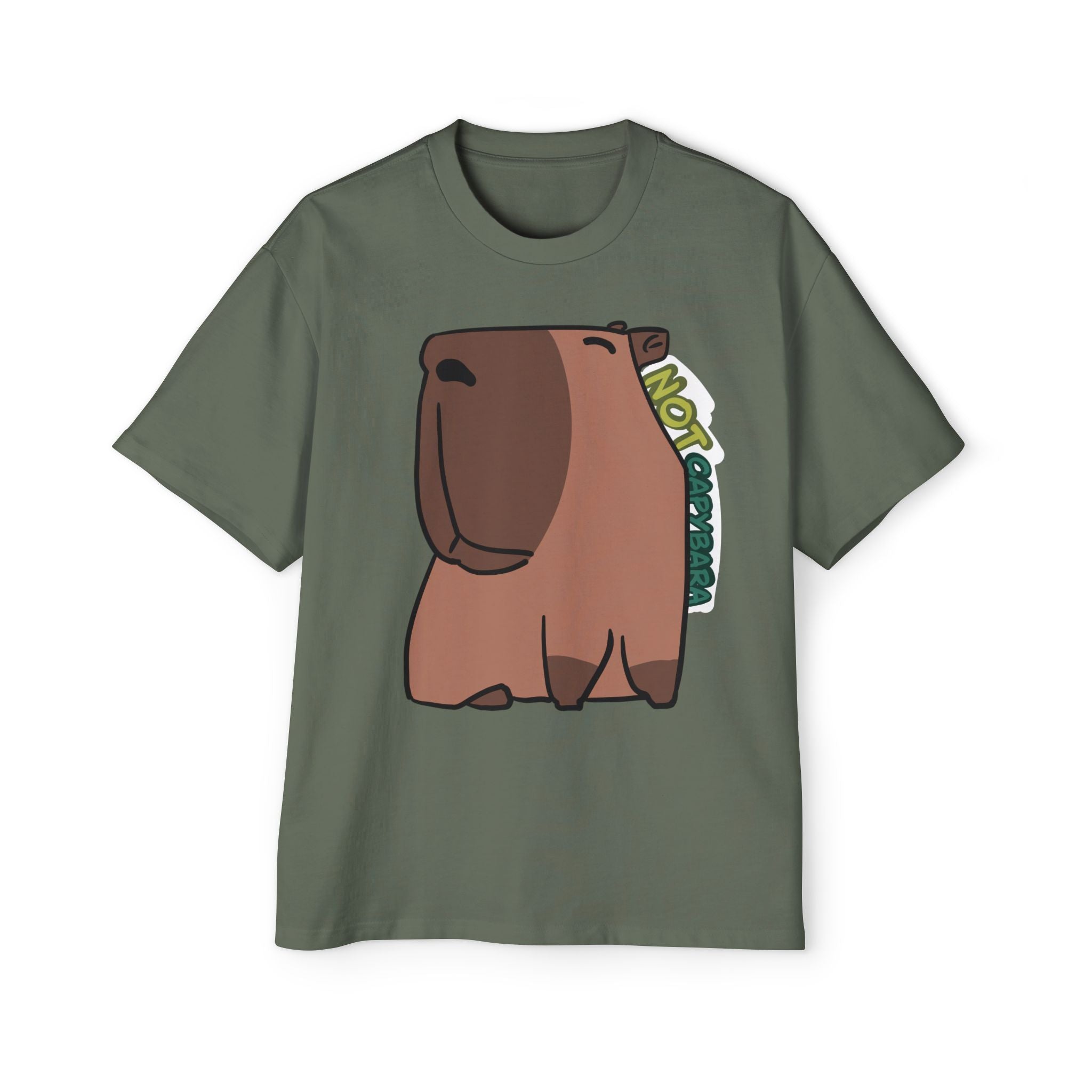 T-shirt dessin animé Capybara – T-shirt graphique oversize « Not Capybara »