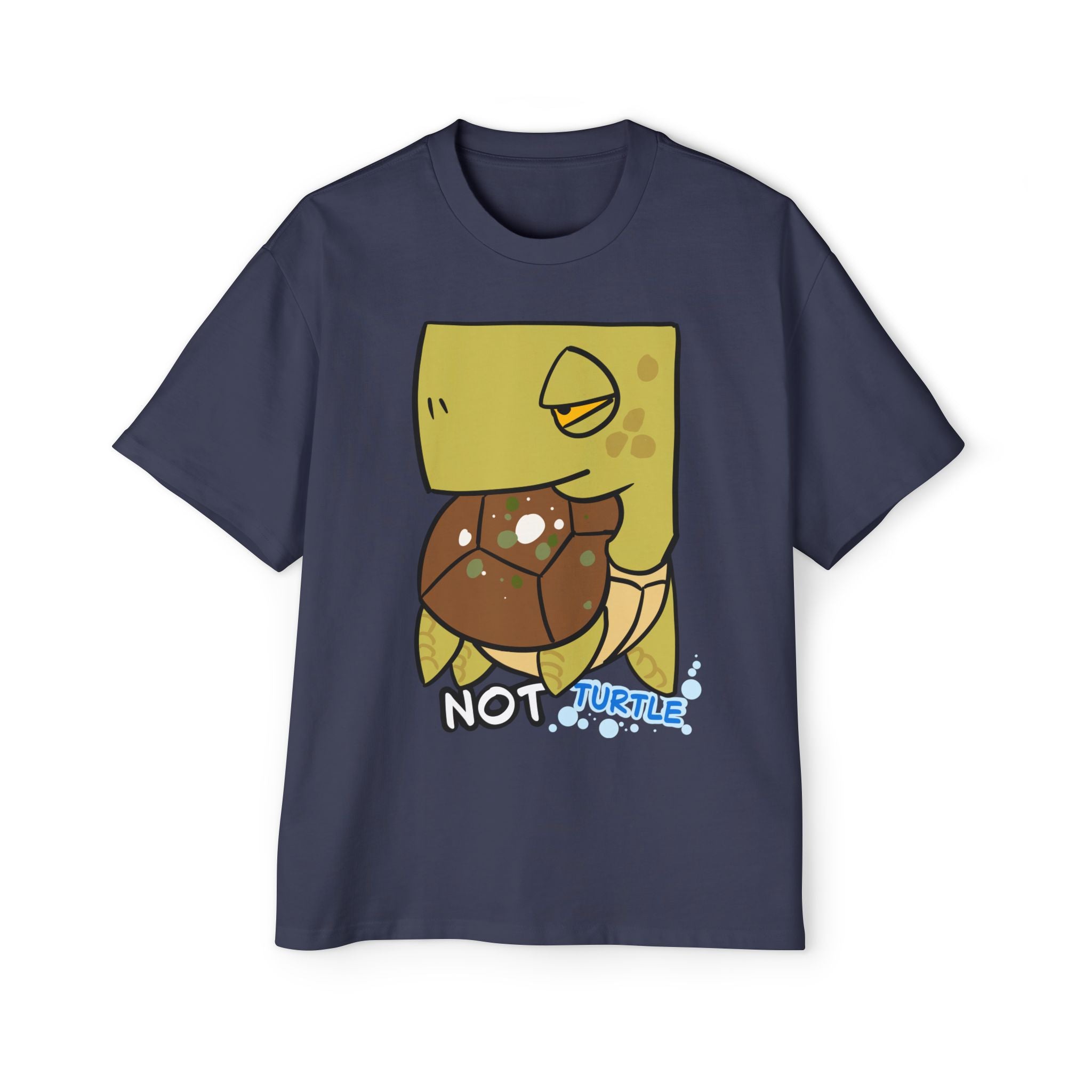 Turtle Graphic Tee — Cute "NOT TURTLE" Illustration Men’s Oversized Shirt
