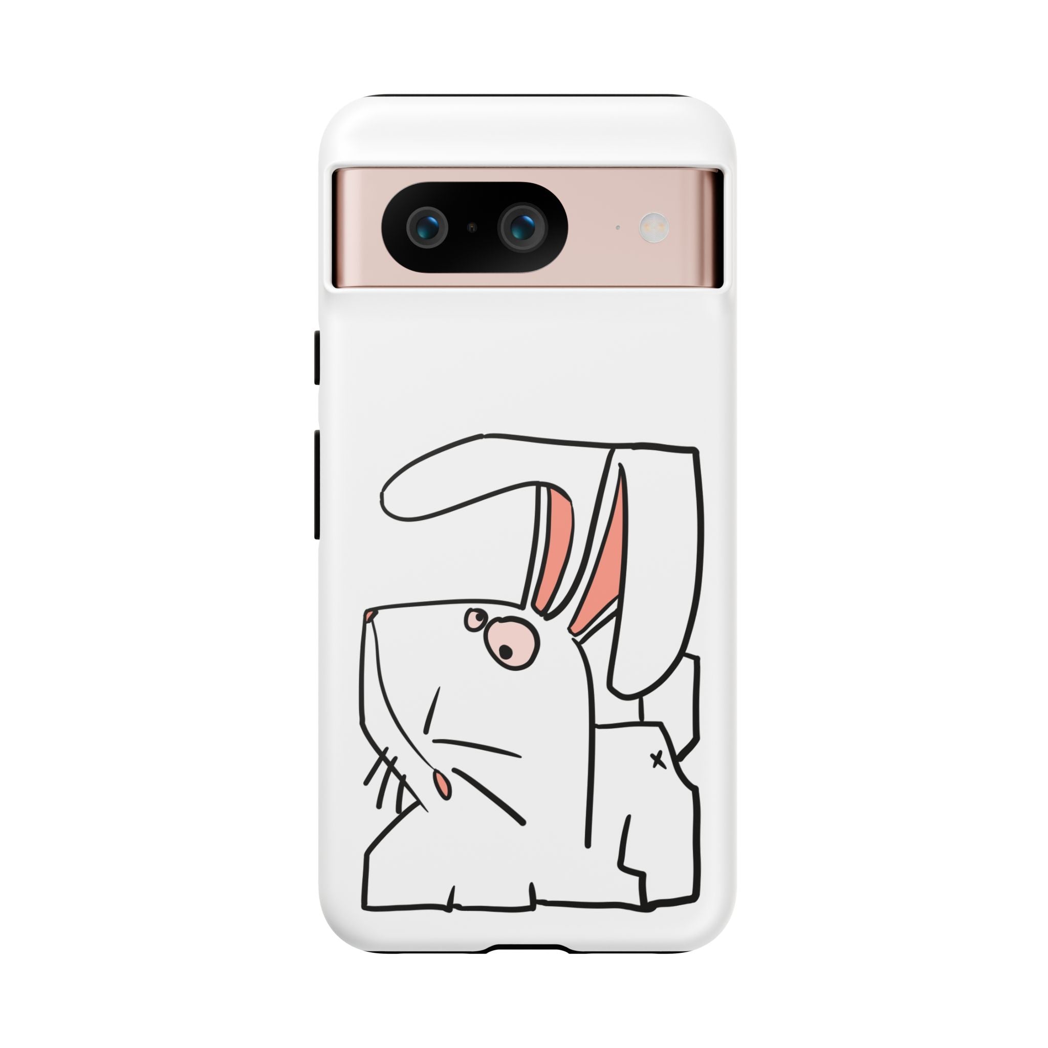 Coque de téléphone résistante Bunny Sketch — Housse d'iPhone Mignonne Lapin Minimaliste