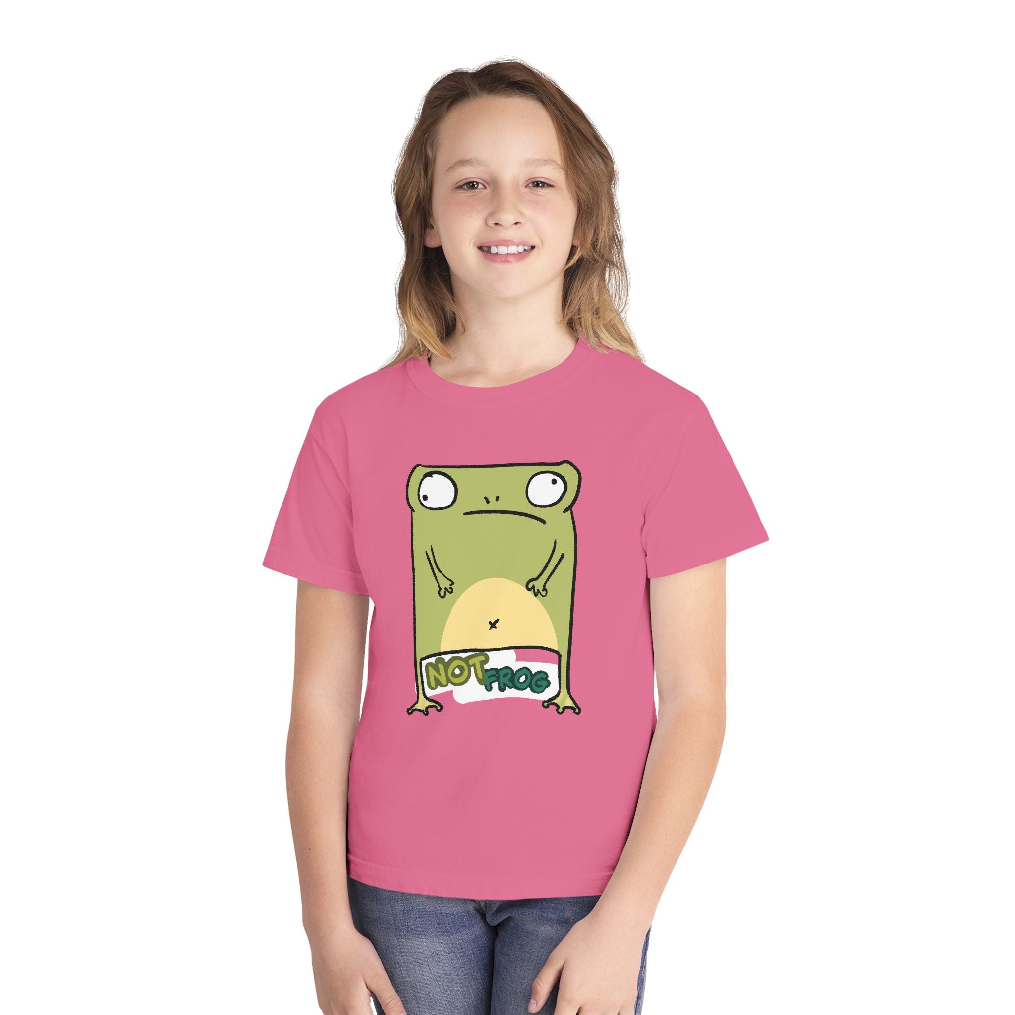 Frog Youth Tee — Cute "No Frog" Cartoon Frog Graphic Shirt