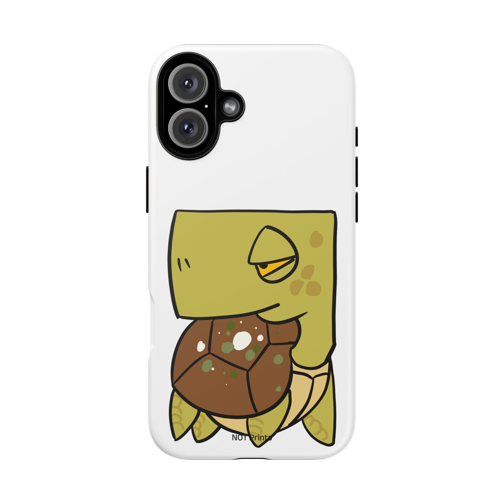 Turtle Tough Phone Case — Cute Grumpy Turtle Protective Cover