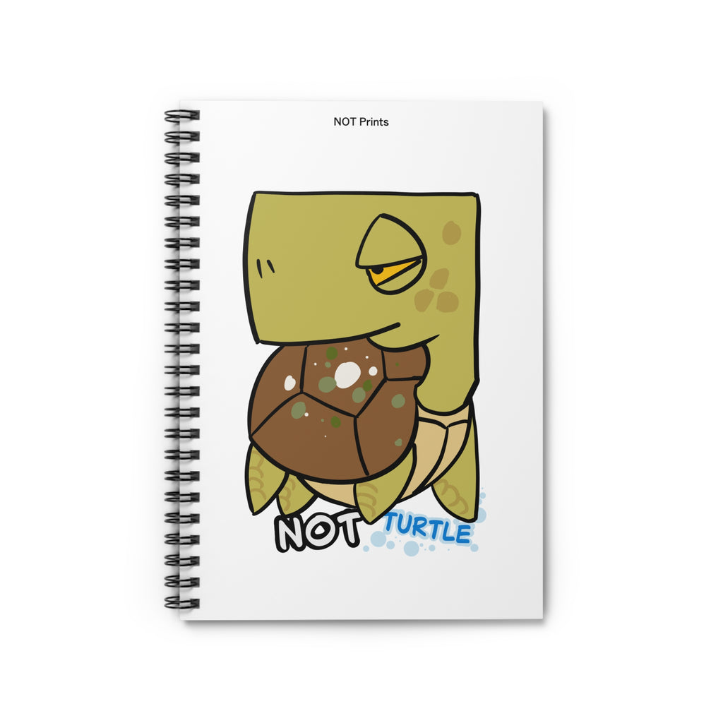 Not Turtle Spiral Notebook — Cute Cartoon Turtle Sketch Ruled Journal