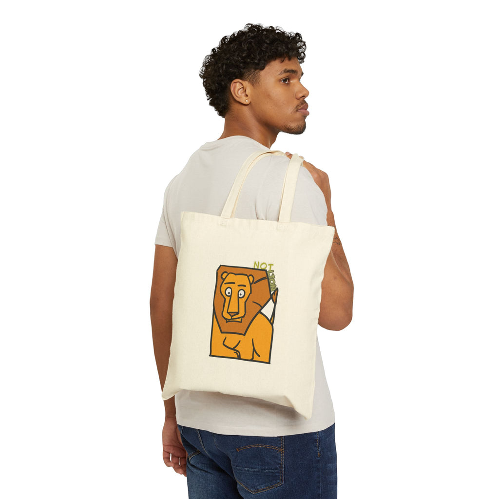 Tote Bag — Cute Cartoon "Not Lion" Canvas Tote for Eco-Friendly Everyday Use