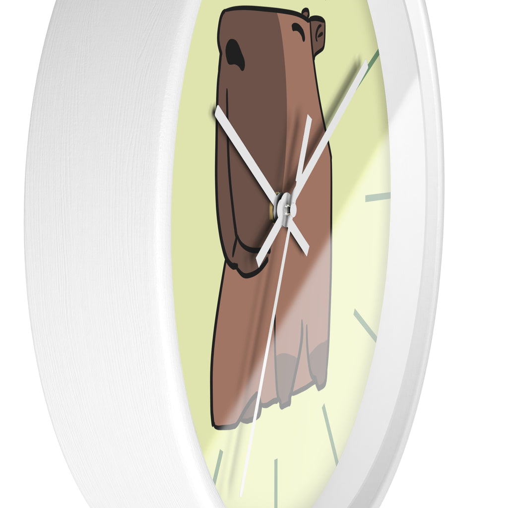 Cute Capybara Wall Clock — Cartoon Animal Clock for Nursery & Home