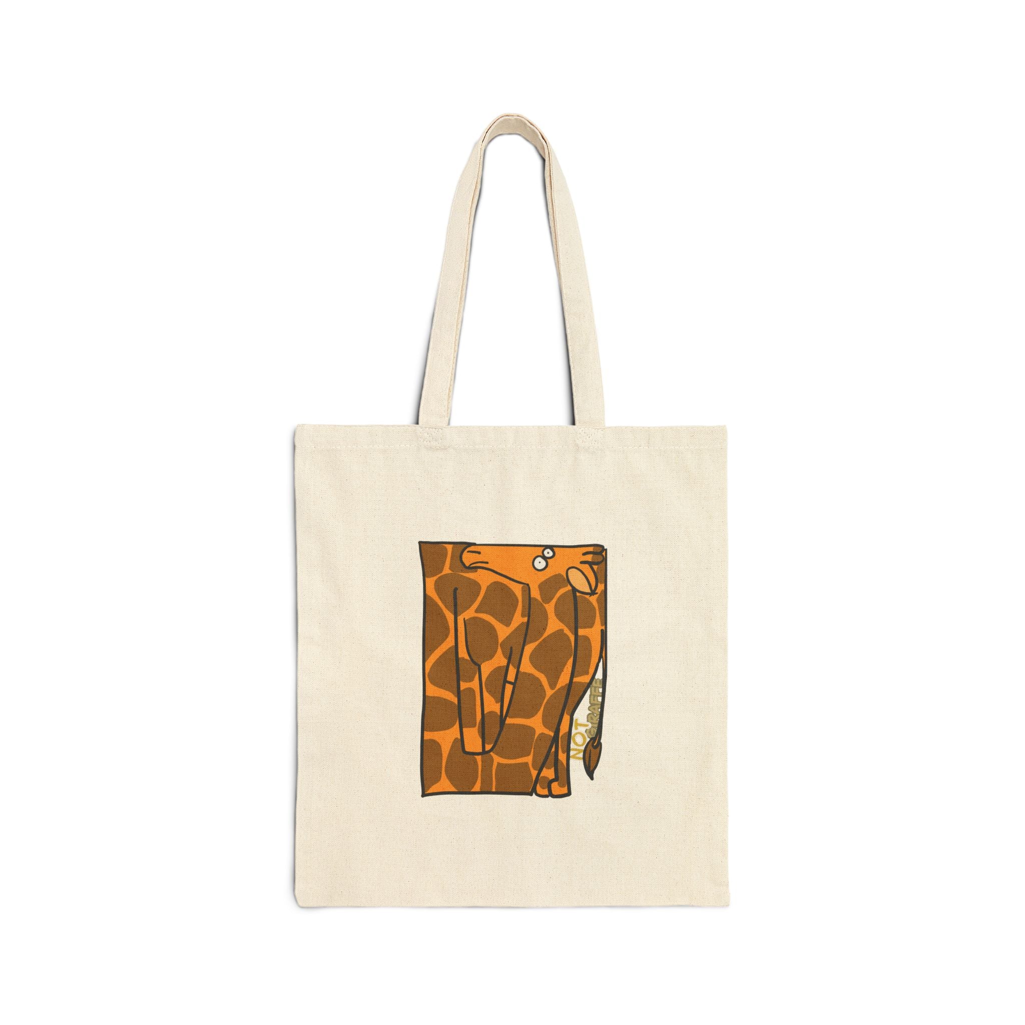 Giraffe Cotton Tote Bag – Cute Cartoon 'Not Giraffe' Canvas Shopper