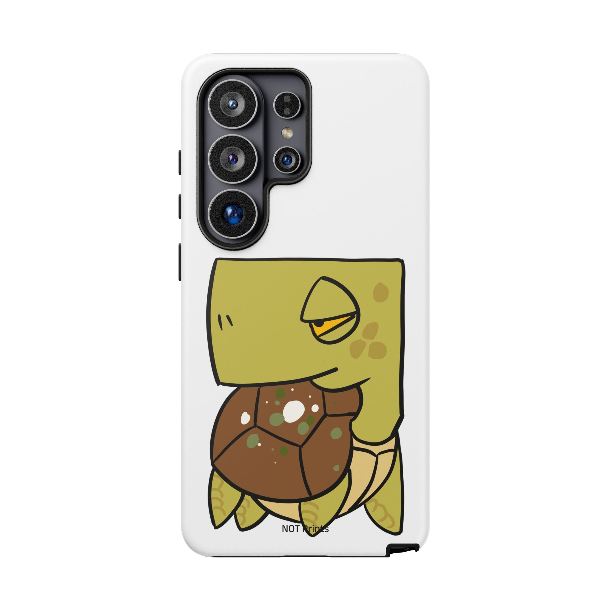 Turtle Tough Phone Case — Cute Grumpy Turtle Protective Cover