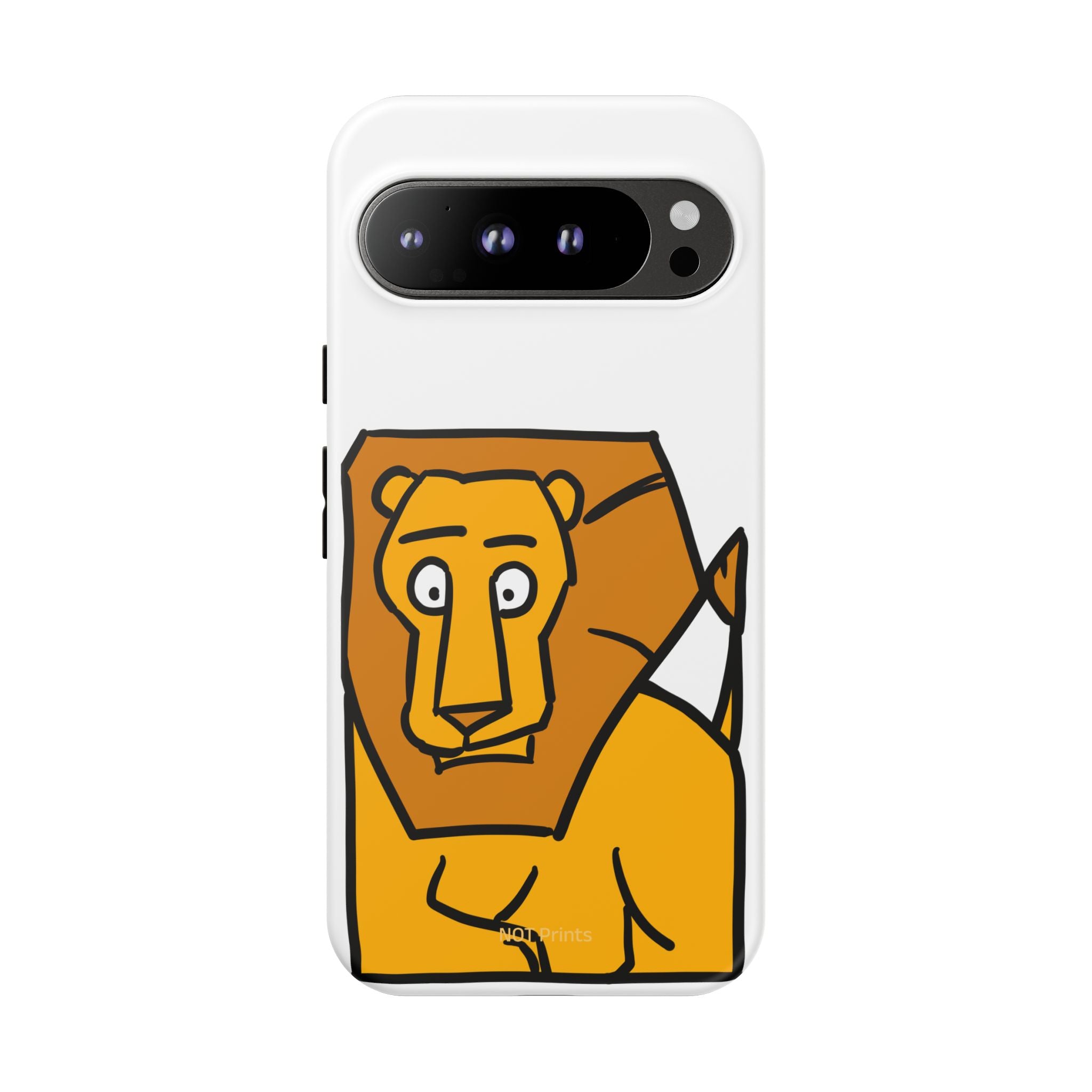 Lion Illustration Phone Case — Cute Bold Cartoon Lion Protective Cover