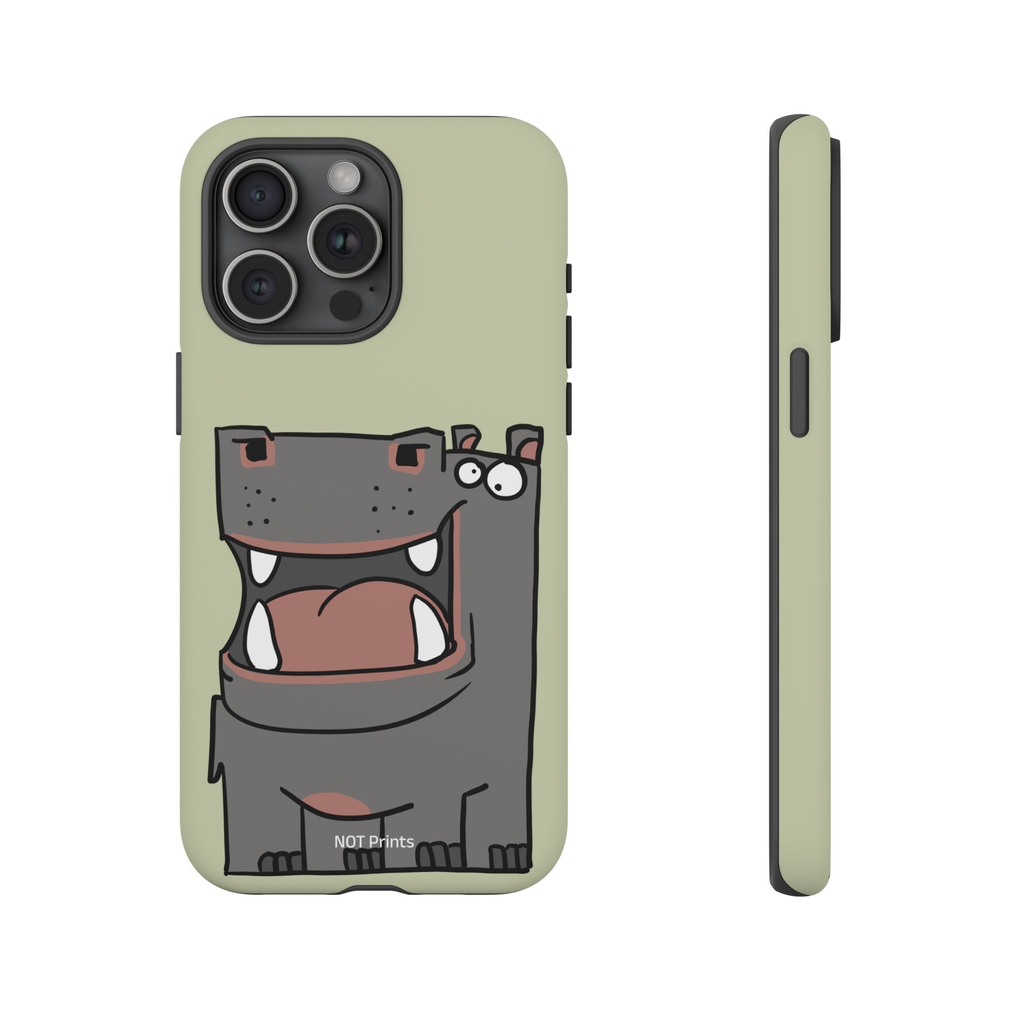 Hippo Cartoon Phone Case — Cute Happy Hippo Protective iPhone Cover