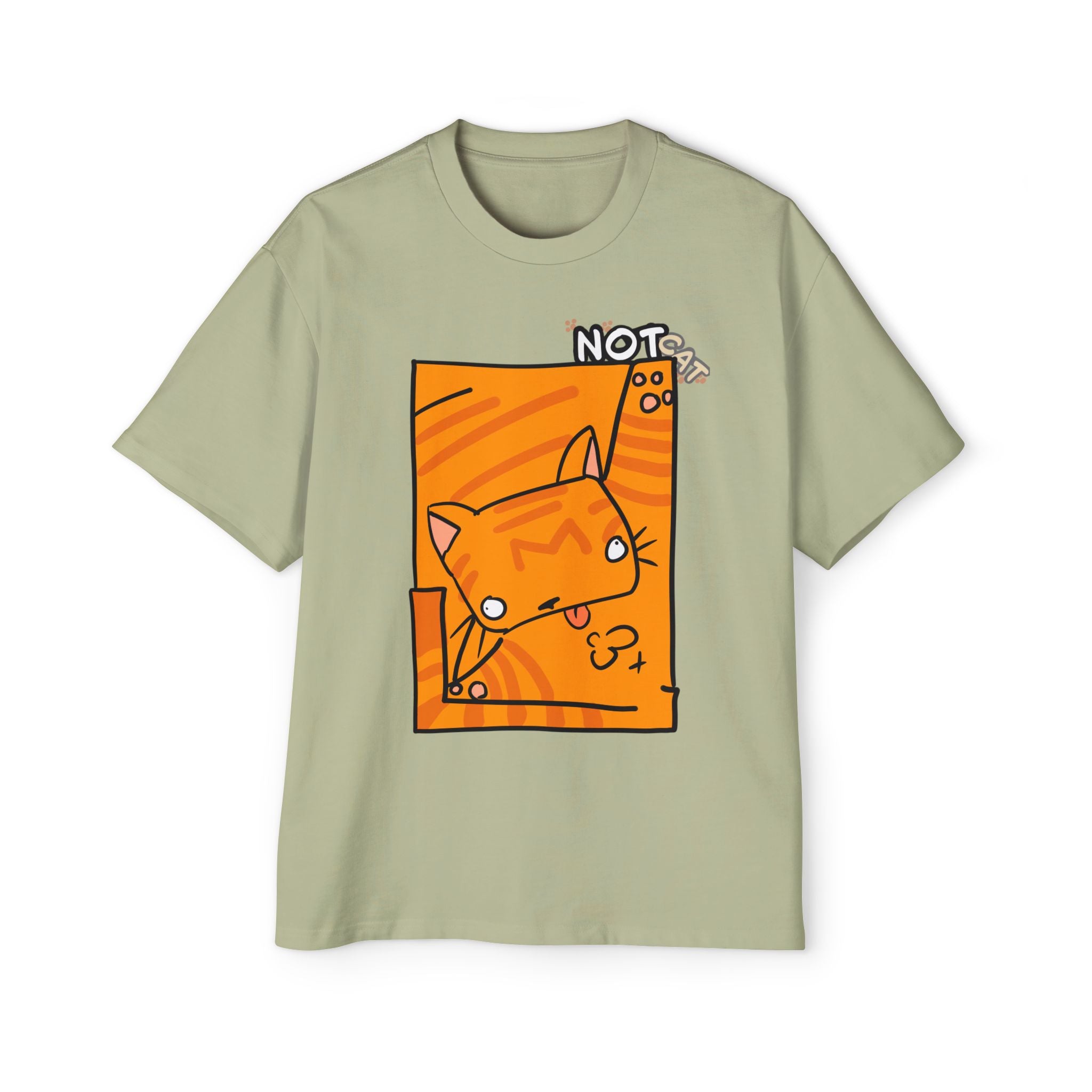 T-shirt graphique chat — « Pas chat » | T-shirt oversize chat orange dessin animé