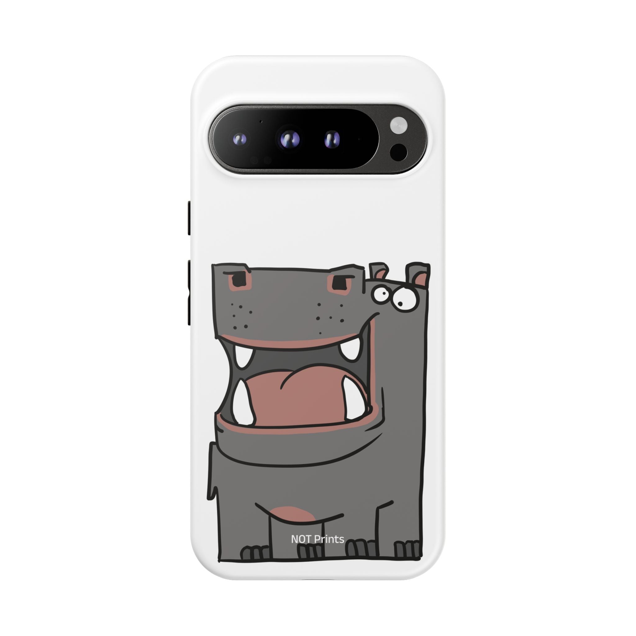 Hippo Cartoon Phone Case — Cute Happy Hippo Protective iPhone Cover