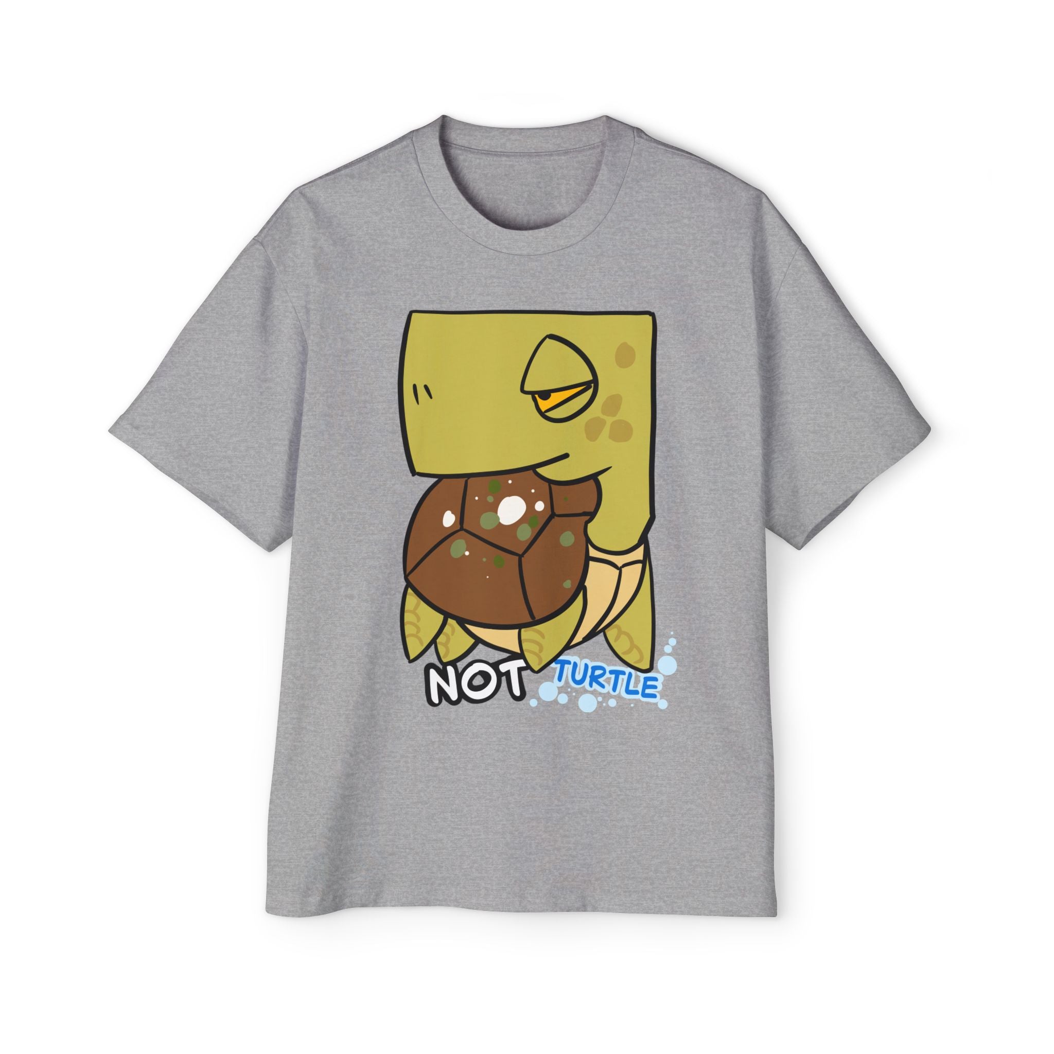 Turtle Graphic Tee — Cute "NOT TURTLE" Illustration Men’s Oversized Shirt