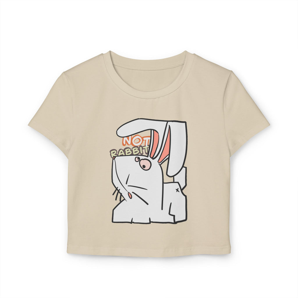 Rabbit Cute Graphic Baby Tee | "Not Rabbit" Women's Crop Tee