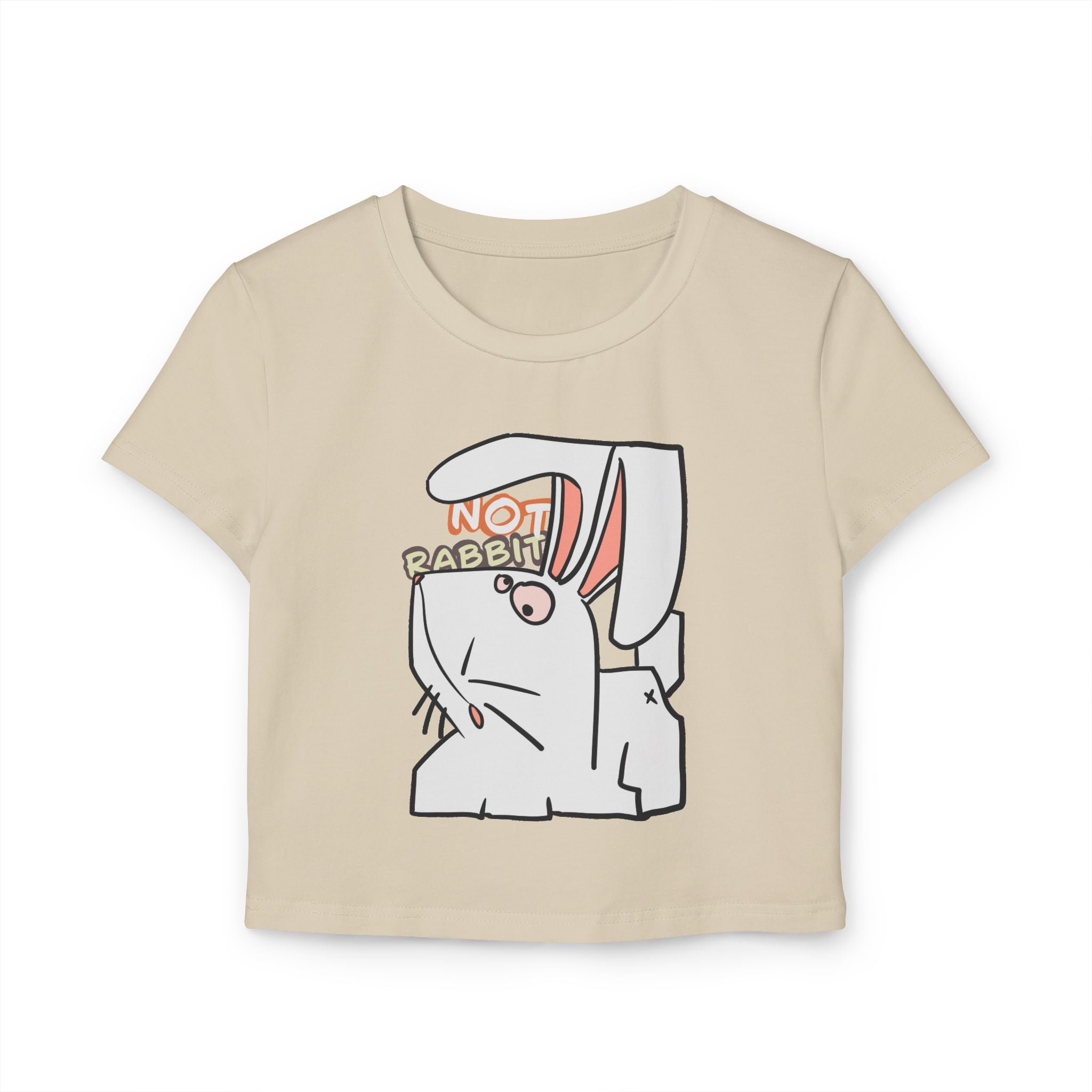 Rabbit Cute Graphic Baby Tee | "Not Rabbit" Women's Crop Tee