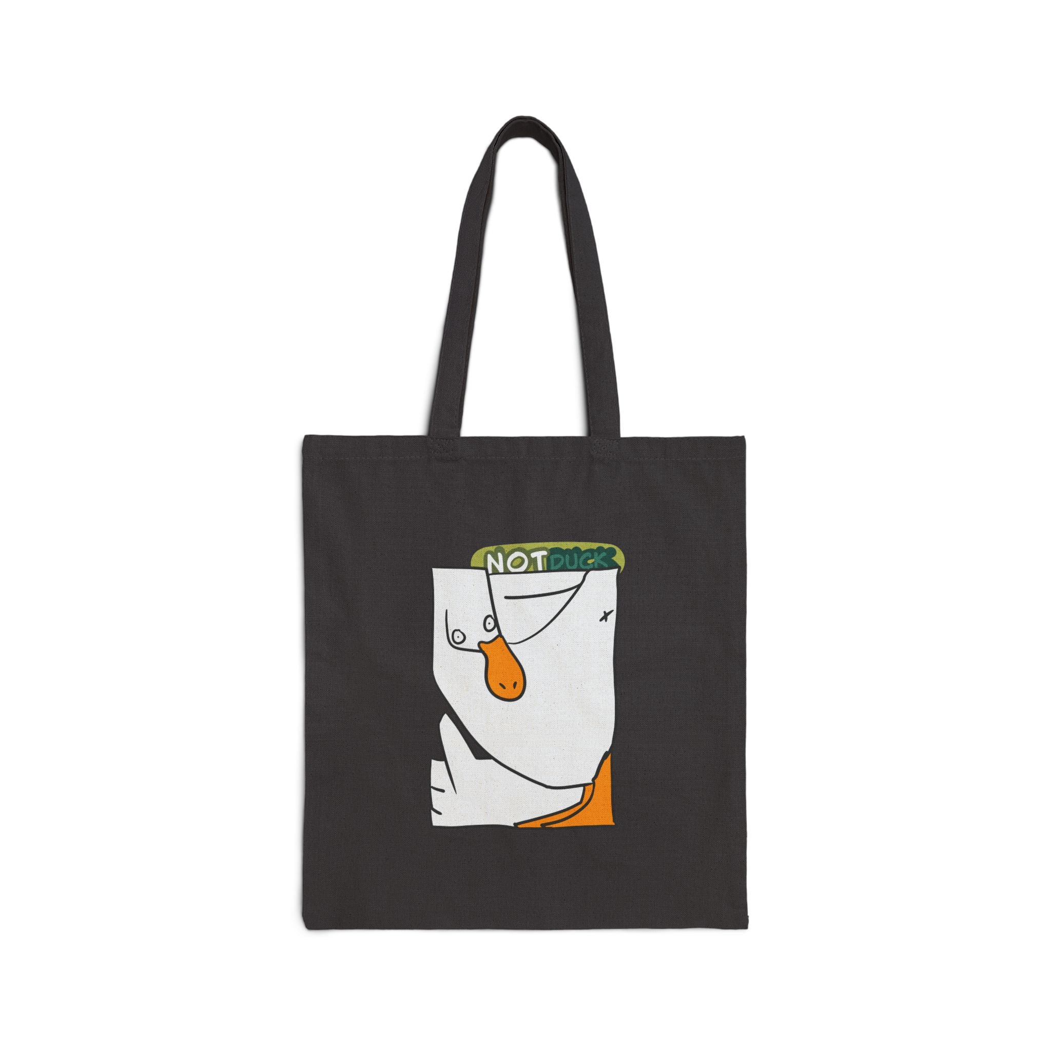 Canvas Tote Bag — Abstract Face Illustration "NOT Duck" Eco Shopper