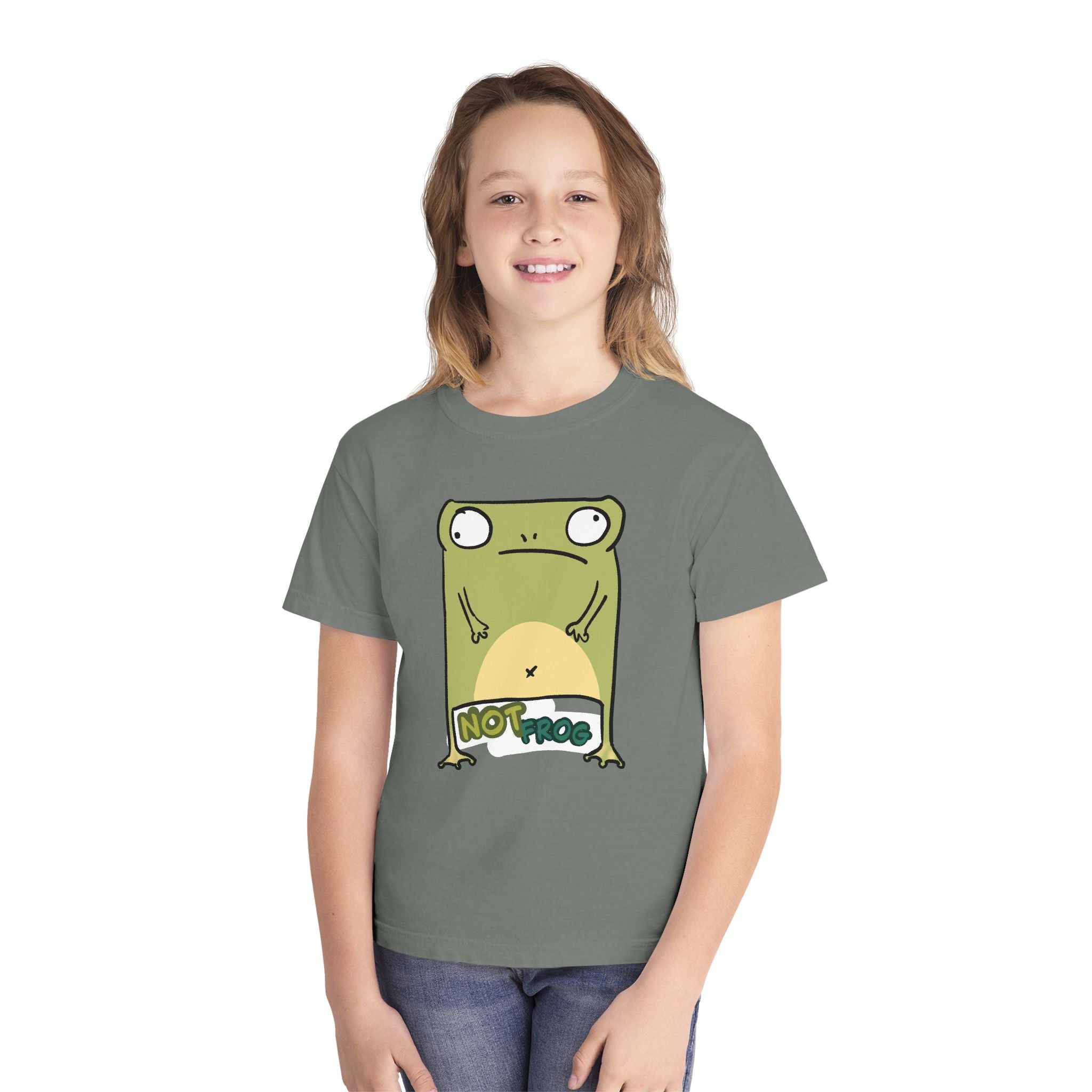 Frog Youth Tee — Cute "No Frog" Cartoon Frog Graphic Shirt