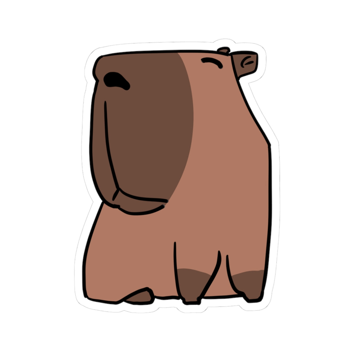 Cute Chill Capybara Kiss-Cut Sticker – Laptop & Water Bottle Decal