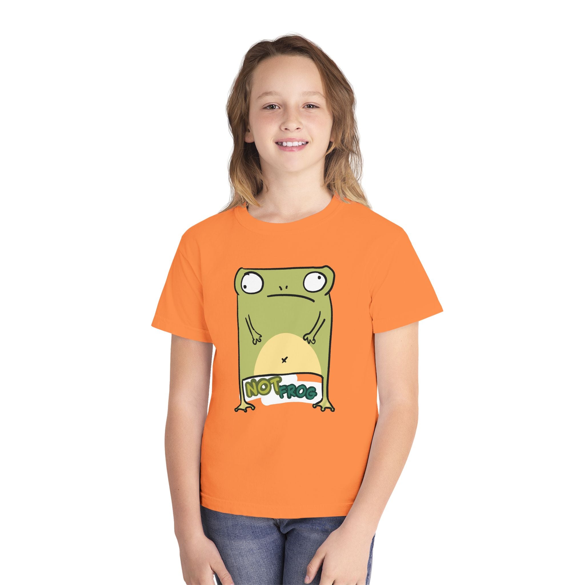 Frog Youth Tee — Cute "No Frog" Cartoon Frog Graphic Shirt