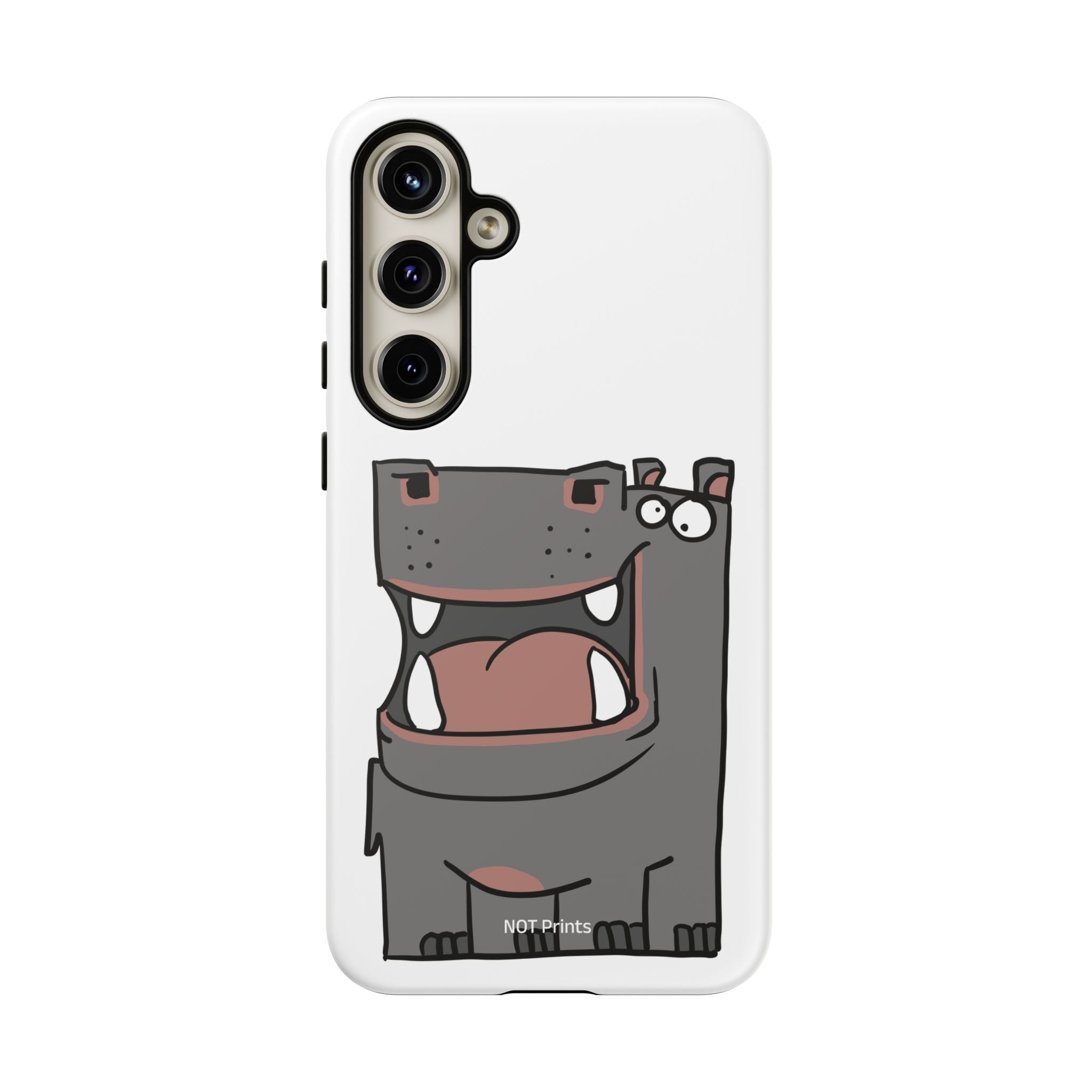 Hippo Cartoon Phone Case — Cute Happy Hippo Protective iPhone Cover