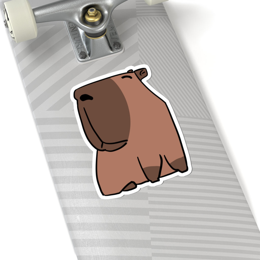 Cute Chill Capybara Kiss-Cut Sticker – Laptop & Water Bottle Decal