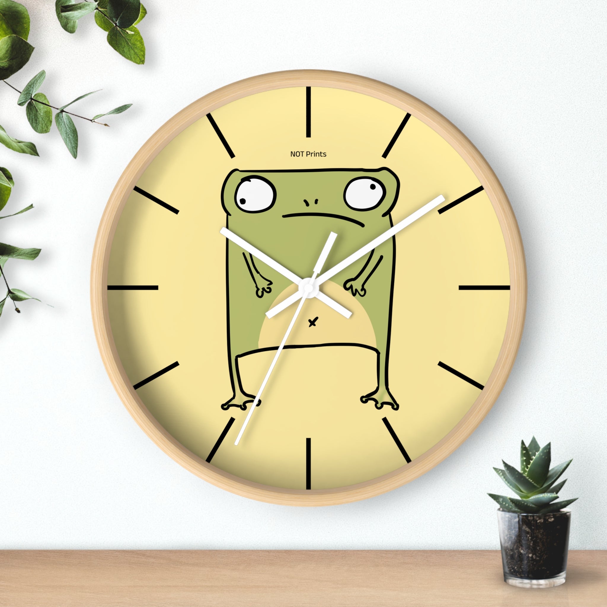 Frog Stare Wall Clock — Quirky Cartoon Frog Clock for Kids' Rooms & Funky Home Decor